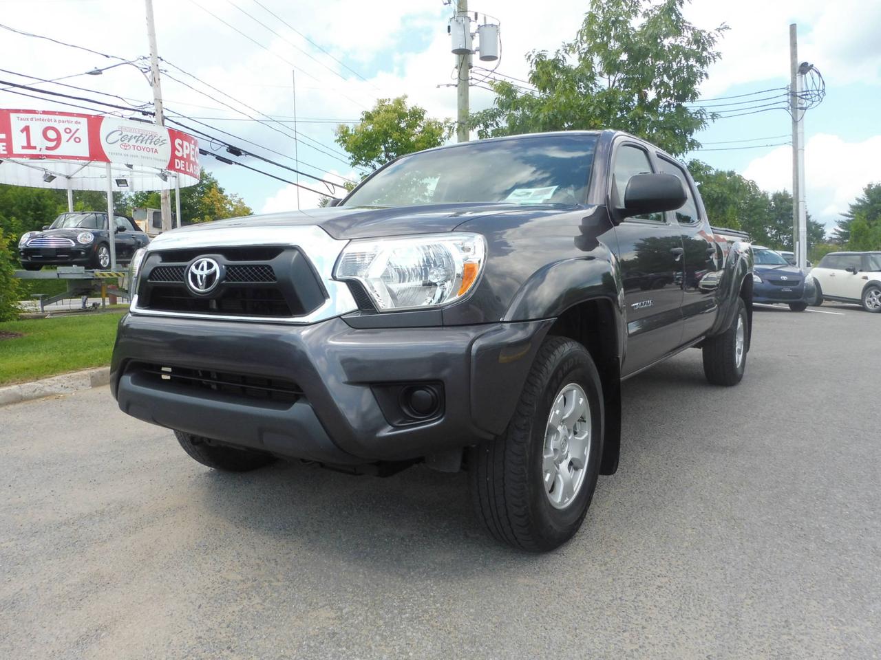 <a href=https://www.straymondtoyota.com/occasion/Toyota-Tacoma-2015.html>https://www.straymondtoyota.com/occasion/Toyota-Tacoma-2015.html</a>

Tacoma 2015, cabine double, 4x4, air climatisé, bluetooth, caméra de recul.

Balance de garantie du manufacturier, véhicule certifié et inspecté en 160 points, remise à neuf complète

Saint-Raymond Toyota est un concessionnaire de voitures neuves et de véhicules doccasion depuis 1970 dans la ville de lautomobile, ouvert tous les samedis de 9h à 15h. 
Toutes nos voitures usagées sont inspectées, reconditionnées et passées au peigne fin dans notre atelier desthétique automobile La touche Toyota.

Un service après vente et un département de pièces, recommandé CAA disponible pour vous servir du lundi au vendredi de 8h à 17h, mardi et mercredi de 8h à 20h. Ouvert les samedis de  8h à midi pour les mois mars, avril, mai, septembre, octobre et novembre. 
Des frais dadministration peuvent être chargés jusquà concurrence de 299.$, pour transfert dimmatriculation, cadeau et plein dessence.

Concessionnaire Toyota et multimarques. Plus de 150 véhicules doccasion en inventaire.

Financement disponible sur place, 2ème chance au crédit et 3ème chance au crédit à des taux dintérêt négocié pour vous des plus avantageux.