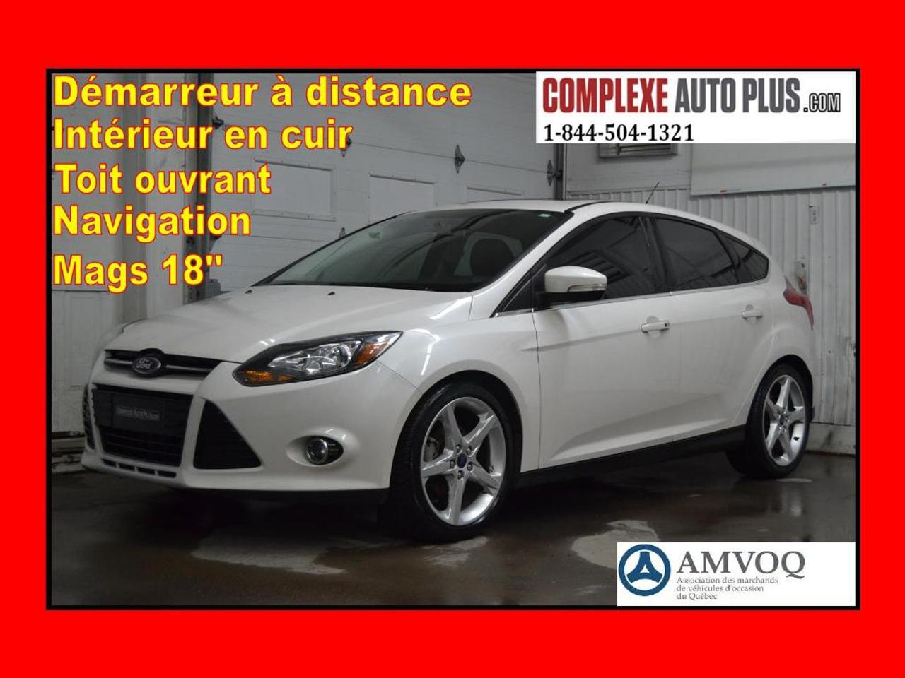 <a href=https://www.autoaubaine.com/Ford-Focus-c7020749.html>https://www.autoaubaine.com/Ford-Focus-c7020749.html</a>

English bellow. Hatchabck 5 portes! Jamais accidenté. Ultra propre, impeccable! Seulement 66 000 km Certifié! Un seul propriétaire. Modèle Titanium Automatique avec Mags 18 chromés, Navigation, Sièges en Cuir et chauffant, Toit ouvrant et plus!! Véhicule inspecté et Garanti. 900$ doptions additionnels dinclus dans le prix : Démarreur à distance, Vitres teintées! Plan sécuritaire inclus dans le prix! Promotion spéciale: Financement 52$/sem. Tout inclus. 0$ comptant!  GARANTIE jusquau 22 janvier 2020 ou 120 000 KM inclus dans les versements! Terme 72 mois à 4,99%. Autres équipements importants: Démarrage sans clé,  Miroirs chauffants,  Caméra de recul,  Sonar de recul,  Volant  en Cuir, Phares antibrouillards, Phares automatiques, Bluetooth, Prise USB,  Sièges électriques, Commandes au volant, Régulateur de vitesse, Groupe électrique, Air climatisé automatique multi zone, Toute équipé! Rapport historique CarProof gratuit en main, Kilométrage vérifié et certifié, inspection sécuritaire mécanique fait, Réparation mécanique fait, Changement dhuile fait, Condition esthétique optimale, Garantie supplémentaire disponible! Appelez ou Textez au 1-844-504-1321. Véhicule sécuritaire vendu en toute transparence, vous procurant une tranquillité desprit. Nous sommes spécialisés pour le financement en 1ère 2ième 3ième chance au crédit. Frais de documents et frais de gestion de financement 199$, forfait esthétique 150$ inclus dans les versements, doit être ajouté au prix affiché. Le prix du véhicule est avant taxes. Les versements incluent les taxes. Détails et conditions en succursale. Site Complexe Auto Plus : WWW.COMPLEXEAUTOPLUS.COM\n\n


ENGLISH VERSION:\n\n

Hatchback 5 doors! Never damaged. Ultra clean, impeccable! Only 66 000 km Certified! Only one owner. Titanium model automatic with 18 chrome Mags, Navigation, Leather heated seats, Sunroof and more!!  Comes with Inspection and Warranty. $900 additional equipment included in the price: Car starter, Tinted windows! Safety plan included in the price! Special promotion: Financing $52/week all included $0 down payment!   WARRANTY until 2020 January 22th or 120 000 KM included in the payments! Term 72 months to 4.99%. Other important equipment:  Smart key, Heated mirrors, Back up camera, Back up sonar, Leather steering wheel, Fog lights,  Automatic lights, Bluetooth, USB plug,  Electric seats, Control on steering wheel, Cruise control, Power group, Automatic dual zone air conditioning, Full equipped!  Free CarProof history, Verified and certified mileage, Safety mechanical inspection is done, Mechanical repairs done, Oil change is done, Optimal aesthetic condition, Additional warranty available! Call us or Text us at 1-844-504-1321. Safety vehicle sold in all transparency, giving you peace of mind. We are specialize in 1, 2, 3 chance financing. Documents fees and financing management fees  199$, esthetic  package 150$ included in the  payments, must be added to the price shown. Taxes must be added to the price of the vehicle shown. Payments include taxes. Details and conditions in store. Complexe Auto Plus Website: WWW.COMPLEXEAUTOPLUS.COM