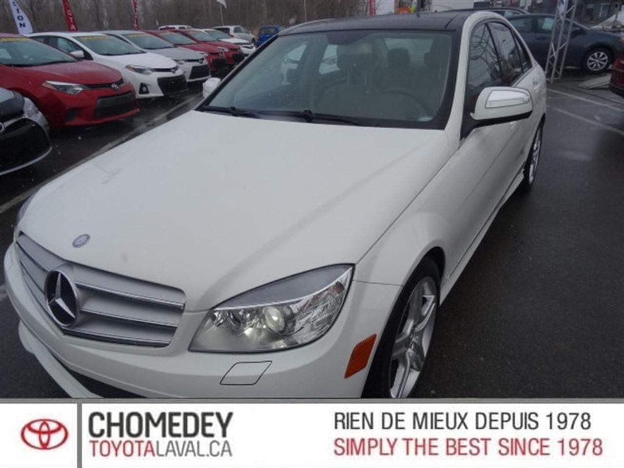<a href=https://www.chomedeytoyotalaval.ca/occasion/MercedesBenz-CClass-2009.html>https://www.chomedeytoyotalaval.ca/occasion/MercedesBenz-CClass-2009.html</a>

UNE SEUL PROPRIÉTAIRE! BAS KILO! Repris en échange dune de nos clientes, ne provient pas de lencan. INSPECTÉ EN 152 POINTS par des techniciens Toyota. Programme « Véhicules dOccasion Certifiés » disponible. Conditions en succursale.    2009 Mercedes-Benz C-Class. Automatique, Intérieur en cuir, Toit ouvrant, Jantes en alliage, Phares antibrouillards, Sièges à réglage électrique chauffants, Air climatisé, Régulateur de vitesse, Groupe électrique, Lecteur CD/MP3/AUX/USB, Anti-patinage, B Tout équipé et Propre! Kilométrage vérifié. Garantie supplémentaire disponible. Mécanique et esthétique WOW! Conditions en succursale!      ONE OWNER! LOW KILO! Trade in, not an auction vehicle. 152-POINTS INSPECTION from factory-trained Toyota technicians. « Toyota Certified Pre-Owned Vehicles Program » available. Conditions in store.    2009 Mercedes-Benz C-Class. Automatic, Leather interior, Sunroof, Alloy wheels, Fog lights, Electric & heated seats, Air conditioning, Cruise Control, PowerGroup, CD/MP3/AUX/USB, Traction control, Fully equipped and Clean! Verified mileage. Additional warranty available. Mechanically and aesthetically WOW! Conditions in store!    NOS HAUTS STANDARDS DE QUALITÉ, LE PLUS GRAND CHOIX AU PAYS, LE MEILLEUR RAPPORT QUALITÉ/PRIX ET UNE APPROCHE SANS PRESSION FONT DE CHOMEDEY TOYOTA UNE VALEUR SÛRE POUR LACHAT DE VOTRE PROCHAIN VÉHICULE DOCCASION.    OUR HIGH QUALITY STANDARDS, THE BIGGEST INVENTORY TO CHOOSE FROM IN THE COUNTRY, THE BEST QUALITY/PRICE, AND OUR NO PRESSURE APPROACH, MAKES CHOMEDEY TOYOTA A SHURE BET FOR THE PURCHASE OF YOUR NEXT PRE-OWNED VEHICLE.
