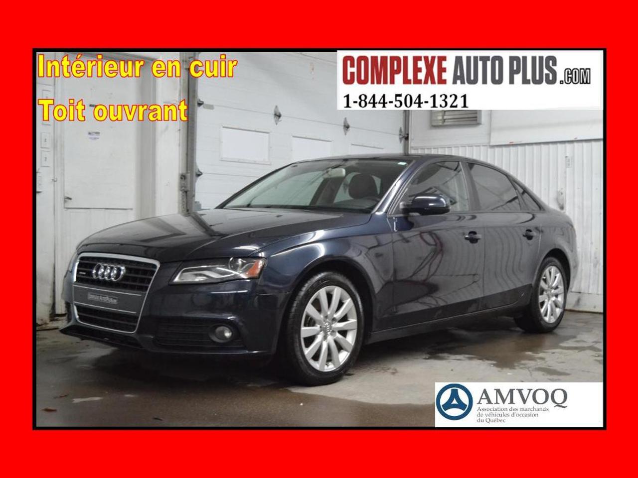 <a href=https://www.autoaubaine.com/Audi-A4-c7023681.html>https://www.autoaubaine.com/Audi-A4-c7023681.html</a>

Jamais accidenté. Manuelle 6 vitesses Quattro!! Ultra propre, absolument impeccable! Véhicule inspecté et Garanti! Plan sécuritaire inclus dans le prix! Promotion spéciale: Financement 84$/sem. Tout inclus. 0$ comptant!  GARANTIE 1 AN / 20 000 KM inclus dans les versements! Terme 60 mois à 4,99%.  Équipements principaux: Intérieur en Cuir, Toit ouvrant,  Miroirs chauffants,  Ouverture du coffre à distance, Mags, Vitres teintées, Phares antibrouillards, Bluetooth, Sièges électriques et chauffants, Commandes au volant, Contrôle de stabilité et danti patinage, Régulateur de vitesse, Groupe électrique, Air climatisé automatique, Toute équipé! Rapport historique CarProof gratuit en main, Kilométrage vérifié et certifié, inspection sécuritaire mécanique fait, Réparation mécanique fait, Changement dhuile fait, Condition esthétique optimale, Garantie supplémentaire disponible! Appelez ou Textez au 1-844-504-1321. Véhicule sécuritaire vendu en toute transparence, vous procurant une tranquillité desprit. Nous sommes spécialisés pour le financement en 1ère 2ième 3ième chance au crédit. Frais de documents et frais de gestion de financement 199$, forfait esthétique 150$ inclus dans les versements, doit être ajouté au prix affiché. Le prix du véhicule est avant taxes. Les versements incluent les taxes. Détails et conditions en succursale. Site Complexe Auto Plus : WWW.COMPLEXEAUTOPLUS.COM\n\n

ENGLISH VERSION:\n\n

Never damaged.  Manual 6 speeds Quattro!! Ultra clean, absolutely impeccable! Comes with Inspection and Warranty! Safety plan included in the price! Special promotion: Financing $84/week all included $0 down payment!   1 YEAR / 20 000 KM WARRANTY included in the payments! Term 60 months to 4.99%.  Main equipment: Leather interior, Sunroof,  Heated mirrors, Open trunk release, Mags, Tinted windows, Fog lights, Bluetooth, Electric and heated seats, Control on steering wheel, Stability and traction control system, Cruise control, Power group, Automatic air conditioning, Full equipped!  Free CarProof history, Verified and certified mileage, Safety mechanical inspection is done, Mechanical repairs done, Oil change is done, Optimal aesthetic condition, Additional warranty available! Call us or Text us at 1-844-504-1321. Safety vehicle sold in all transparency, giving you peace of mind. We are specialize in 1, 2, 3 chance financing. Documents fees and financing management fees  199$, esthetic  package 150$ included in the  payments, must be added to the price shown. Taxes must be added to the price of the vehicle shown. Payments include taxes. Details and conditions in store. Complexe Auto Plus Website: WWW.COMPLEXEAUTOPLUS.COM