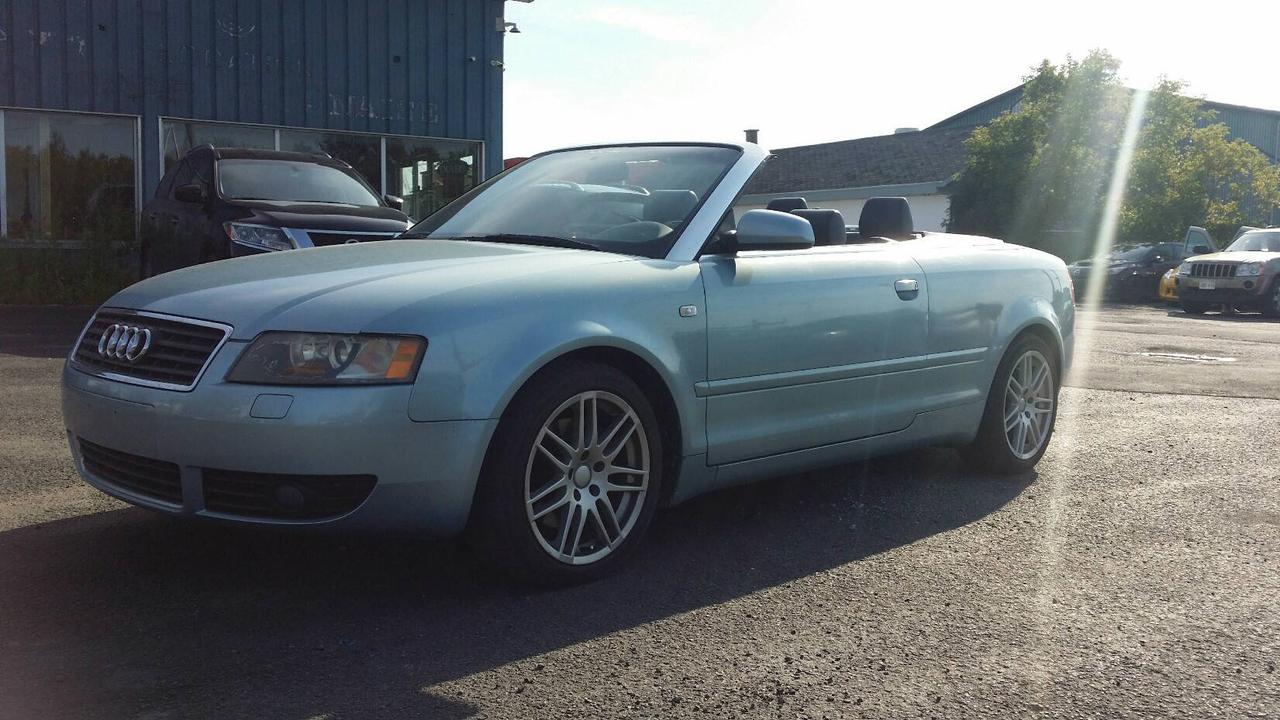 <a href=https://www.autofinancementenligne.com/occasion/Audi-A4-2003.html>https://www.autofinancementenligne.com/occasion/Audi-A4-2003.html</a>

SUR RENDEZ-VOUS SEULEMENT 
514-702-9599 --- 514-991-3332

Audi A4 2003 **Automatique / Décapotable / Cuir** 
Elle est tout équipé **Air climatisé / Vitres et portes électrique / Banc chauffant / Régulateur de vitesse 

-Garantie    mécanique prolongée disponible. 
Programmes de financement exceptionnel. 
Approbation garantie aux meilleur taux 1er. 2ième et 3ième chance au crédit. taux dapprobation très élevé. 

Vous avez été refusé pour un prêt auto et vous souhaitez acquérir un véhicule et du même coup rétablir votre crédit nhésitez pas, une équipes  expérimentée pour analyser votre dossier vous attend pour bien  répondre à tous vos questions et de trouver avec vous la solution la plus adaptée. Ne tardez pas à nous contacter ou bien de remplir la demande de crédit en ligne sur notre page daccueil.


NOUS ACHETONS ET PRENONS LES ÉCHANGES
ACURA, AUDI, BMW, CHEVROLET, CHRYSLER, DODGE, FORD, HONDA, HYUNDAI, JEEP, KIA, MAZDA, MERCEDES, NISSAN, PONTIAC, SATURN, TOYOTA,SUBARU!
A SEULEMENT 15MIN DE MONTRÉAL ,RIVE SUD,RIVE-NORD,LAURENTIDES,ACCESSIBLE PAR TOUS LES PONTS