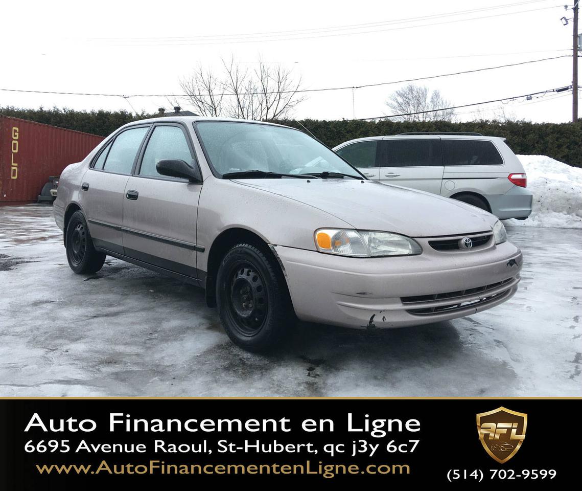 <a href=https://www.autofinancementenligne.com/occasion/Toyota-Corolla-1998.html>https://www.autofinancementenligne.com/occasion/Toyota-Corolla-1998.html</a>

FINANCEMENT DISPONIBLE AVEC 300$ DE DÉPÖT.
3E CHANCE AU CRÉDIT.


514-991-3332 --- 514-702-9599

Toyota Corola CE 1998 

-ROULE TRÈS BIEN 
-AIR CLIMATISÉ
-AUTOMATIQUE
-RADIO AM/FM
-DÉMAREUR À DISTANCE
-DÉVERROUILLEUR À DISTANCE
-RÉGULATEUR DE VITESSE
-PROTECTION MÉCANIQUE OFFERTE POUR UNE TRANQUILLITÉ DESPRIT!
*VOUS AVEZ ÉTÉ REFUSER AU FINANCEMENT VOUS AVEZ BESOIN DUN VÉHICULE CHEZ NOUS LA SOLUTION NOUS LAVONS!*
-NOUS SOMMES SITUÉ A MOINS DE 15 MINUTES DE MONTRÉAL!

**NOUS ACCEPTONS LES ÉCHANGES ET SI VOUS VOULEZ VENDRE VOTRE VÉHICULE NÉSITEZ PAS A NOUS CONTACTER**


ACURA, AUDI, BMW, CHEVROLET, CHRYSLER, DODGE, FORD, HONDA, HYUNDAI, JEEP, KIA, MAZDA, MERCEDES, NISSAN, PONTIAC, SATURN, TOYOTA,SUBARU!
  

montréal,rive sud,rive nord,brossard, longueuil,st hyacinthe,boucherville,st-jean sur richelieu,lasalle,verdun,laval,granby,saint constant,laprairie,usagé,100% approuvé