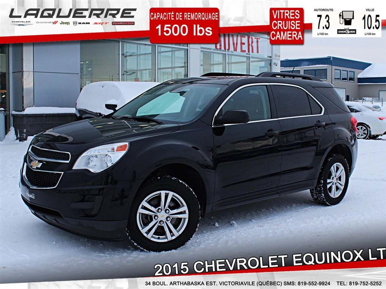 <a href=https://www.laquerrechrysler.com/occasion/Chevrolet-Equinox-2015.html>https://www.laquerrechrysler.com/occasion/Chevrolet-Equinox-2015.html</a>

Ce véhicule comprend: PNBV: 4960 KG - Vitres électriques - Portes électriques - Traction avant - Radio AM/FM - Prise auxiliaire 12 V - Intérieur en tissus - Air climatisé - Essuie-glace intermittent - Phares Halogènes - Régulateur de vitesse - Lecteur CD - Miroirs électriques - Verrouillage automatique - Volant ajustable - Garantie prolongé en vigueur -     Prix avec Financement !!! - À 40 minutes de Trois-Rivières, 1h15 de Montréal et 1h15 de Québec -  Nous achetons toutes marques de véhicule au meilleur prix garanti!!! ! Venez en concession afin de profiter dune évaluation gratuite!  Prenez rendez-vous avec pour faire lessai routier pendant que le véhicule est toujours disponible !  Plus de 50 véhicules doccasion en inventaire !  Nous offrons un financement 1ère 2ème et 3ème chance au crédit !  Optez pour un service unique où la transparence est notre priorité!