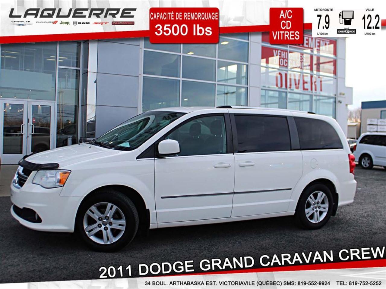 Used 2011 Dodge Grand Caravan Crew Att.remorque for sale in Victoriaville, QC