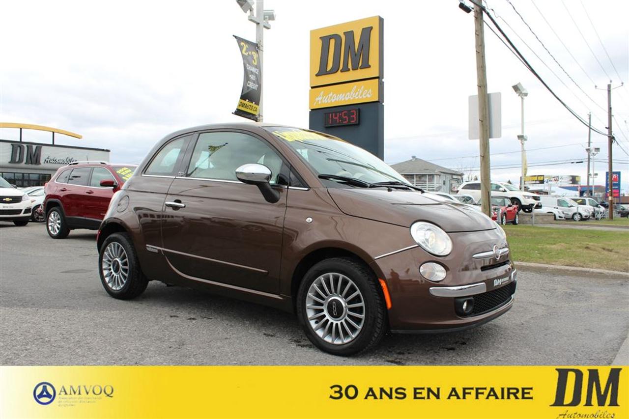 <a href=https://www.dmautos.ca/occasion/Fiat-500C-2013.html>https://www.dmautos.ca/occasion/Fiat-500C-2013.html</a>

CONVERTIBLE, CUIR, SIÈGES CHAUFFANTS,JANTES EN ALLIAGE, BLUETOOTH, AM-FM-CD SIRIUS, AIR CLIMATISÉ, VITRES ÉLECTRIQUE, RÉGULATEUR DE VITESSE,PHARES ANTI-BROUILLARD, VOLANT AJUSTABLE, ESSUIE-GLACE INTERMITTENT ET BEAUCOUP PLUS... Pourquoi choisir DM Automobiles :    - Plus de 29 ans en affaires  - 150 véhicules presque neufs en inventaire  - Rapport CARPROOF  - Financement facile au meilleur taux du marché  - Service après-vente hors pair  - $$$$ Maximum pour votre échange $$$$