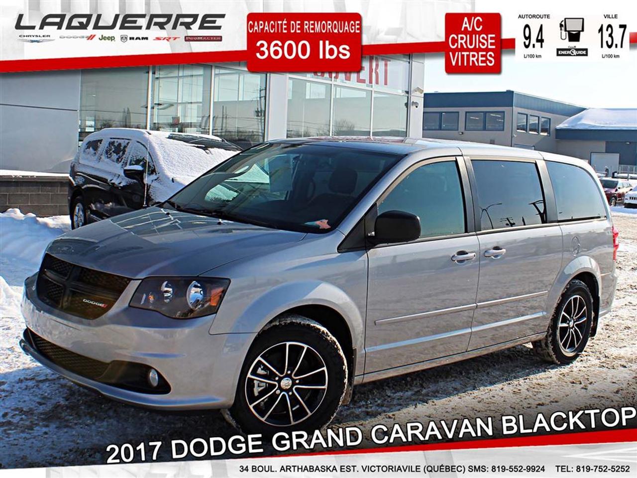 <a href=https://www.laquerrechrysler.com/occasion/Dodge-Grand_Caravan-2017.html>https://www.laquerrechrysler.com/occasion/Dodge-Grand_Caravan-2017.html</a>

FAITE VITE 1 SEUL EN INVENTAIRE!!! , VÉHICULE NEUF A PRIX USAGER!!!    PNBV : 2745 KG - régulateur de vitesse - chauffage trois zone-console centrale -prise 12V - prise auxiliaire - vitres électriques - phares antibrouillard - vitres teintée    40 minutes de Trois-Rivières, 1h15 de Montréal et 1h15 de Québec  Nous achetons toutes marques de véhicule au meilleur prix garanti!!! ! Venez en concession afin de profiter dune évaluation gratuite! Prenez rendez-vous avec pour faire lessai routier pendant que le véhicule est toujours disponible ! Plus de 50 véhicules doccasion en inventaire ! Nous offrons un financement 1 ère 2 e et 3 e chance au crédit ! Optez pour un service unique ou la transparence est notre priorité !