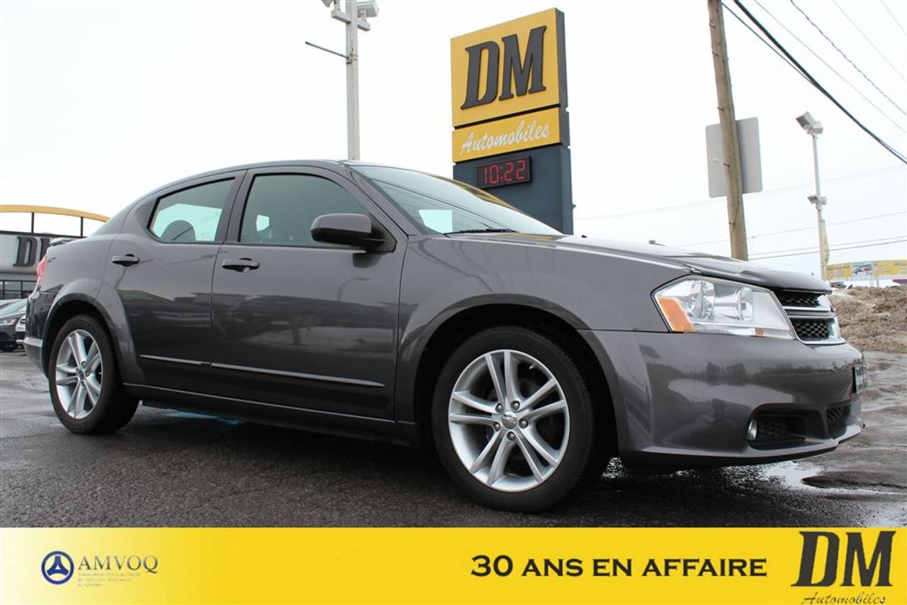 <a href=https://www.dmautos.ca/occasion/Dodge-Avenger-2014.html>https://www.dmautos.ca/occasion/Dodge-Avenger-2014.html</a>

***AUCUN FRAIS ADDITIONNEL*** TOIT OUVRANT, MAGS, 18 POUCES, SYSTÈME DE SON 130 WATT SIX-HAUT PARLEUR, GROUPE ÉLECTRIQUE, ROUES EN ALLIAGE AILERON ÉLECTRIQUE ÉCRAN UCONNECT DE DODGE: /AM/FM/MP3 ET BIEN PLUS ENCORE...    Pourquoi choisir DM Automobiles :        - Plus de 29 ans en affaires    - 150 véhicules presque neufs en inventaire    - Rapport CARPROOF    - Financement facile au meilleur taux du marché    - Service après-vente hors pair    - $$$$ Maximum pour votre échange $$$$