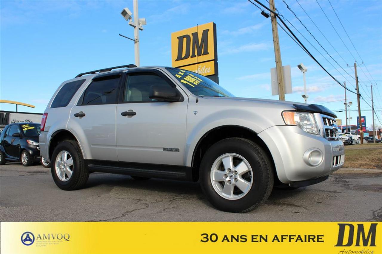 <a href=https://www.dmautos.ca/occasion/Ford-Escape-2008.html>https://www.dmautos.ca/occasion/Ford-Escape-2008.html</a>

*** AUCUN FRAIS ADDITIONNEL *** V6, 3.0L MARCHES-PIEDS,A/C, MAG, SIEGE ELECTRIQUE, GROUPE ÉLECTRIQUE, RÉGULATEUR DE VITESSE ET BIEN PLUS ENCORE....Pourquoi choisir DM Automobiles :       - Plus de 32 ans en affaires  - 150 véhicules presque neufs en inventaire  - Rapport CARPROOF  - Financement facile au meilleur taux du marché  - Service après-vente hors pair  - $$$$ Maximum pour votre échange
