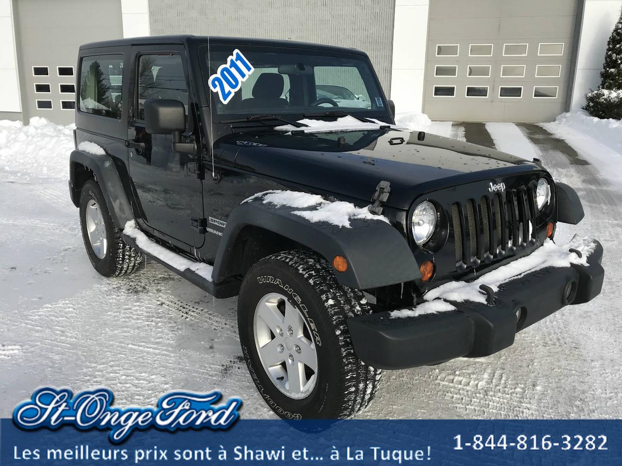 <a href=https://www.groupemondou.com/occasion/Jeep-Wrangler-2011.html>https://www.groupemondou.com/occasion/Jeep-Wrangler-2011.html</a>

***PRIX RÉDUIT***

Modèle sport avec deux toit (dur et mou) très rare! 

St-Onge Ford (une concession du Groupe Mondou) est un des plus importants concessionnaires de véhicule Ford et doccasion au Québec. Nous offrons un service de livraison GRATUITEMENT partout au Québec ! 

Chef de file en FINANCEMENT automobile et crédit de 1ère 2e et 3e chance, approbation garantie à 100% 

Vous avez un véhicule déchange ? Notre engagement, vous offrir la meilleure valeur sur le marché pour votre véhicule déchange!

Contactez-nous et nous vous ferons une offre imbattable ! 
Les meilleurs prix sont à Shawi... et à La Tuque
https://www.st-onge-ford.com/