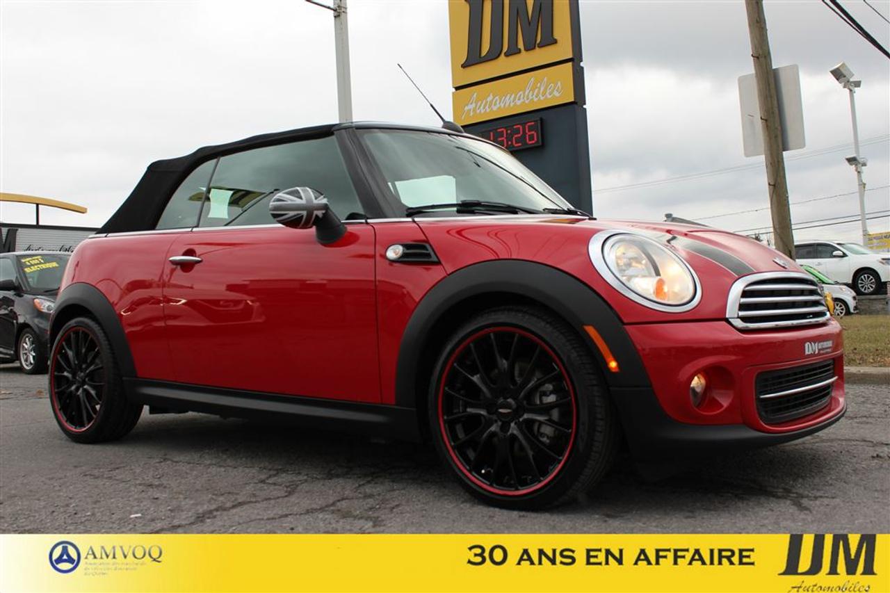 <a href=https://www.dmautos.ca/occasion/Mini-Cooper_Convertible-2014.html>https://www.dmautos.ca/occasion/Mini-Cooper_Convertible-2014.html</a>

CUIR, MAG 18 DE JOHN COOPER WORKS, BLUETOOTH,GROUPE ELECTRIQUE,SIEGES CHAUFFANTS, CLIMATISEUR, RÉGULATEUR DE VITESSE, RADIO AM/FM/CD ET BIEN PLUS ENCORE...    Pourquoi choisir DM Automobiles :        - En affaires depuis 1986    - 150 véhicules presque neufs en inventaire    - Rapport CARPROOF    - Financement facile au meilleur taux du marché    - Service après-vente hors pair    - $$$$ Maximum pour votre échange $$$$