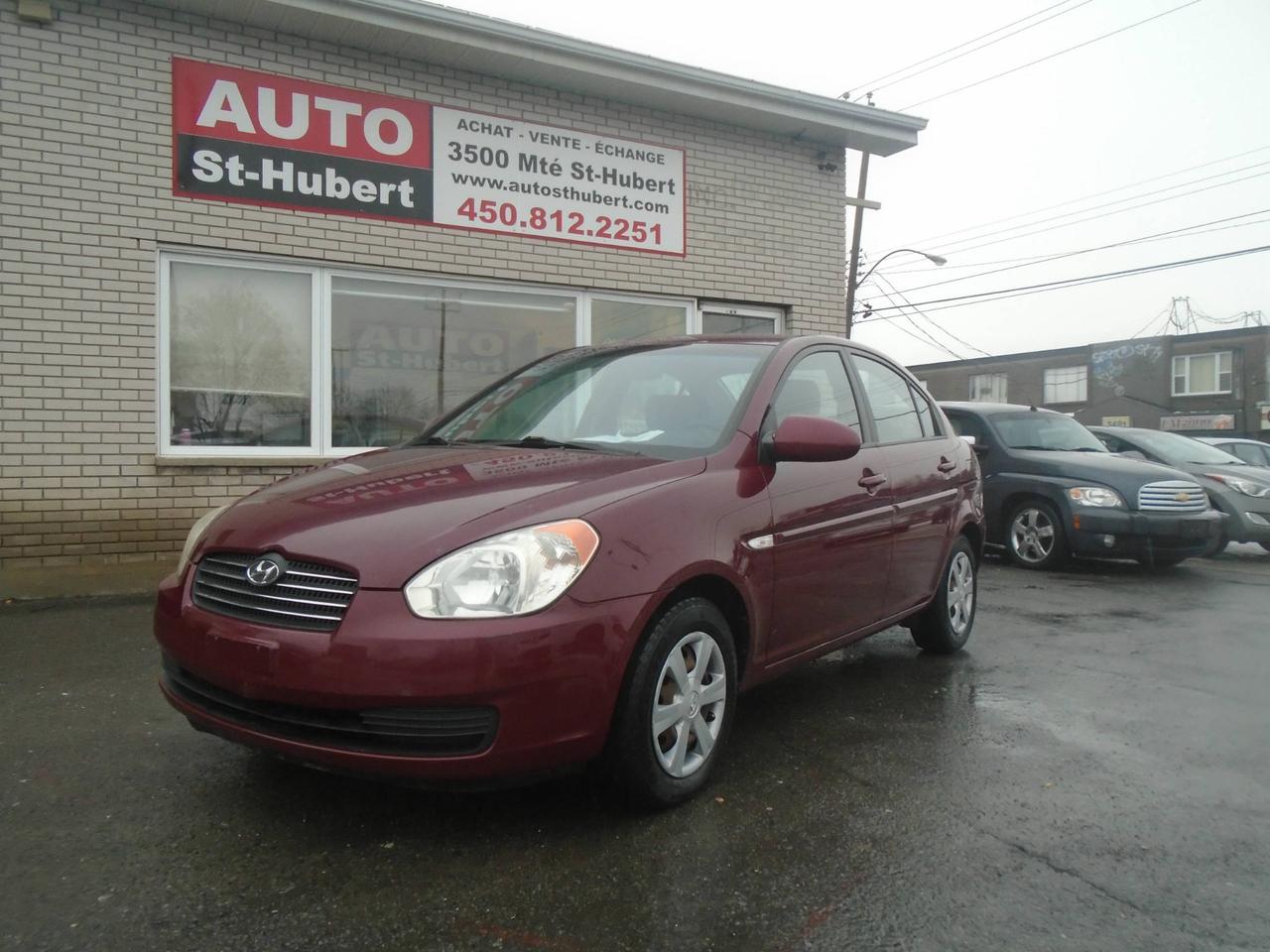 <a href=https://www.autosthubert.com/occasion/Hyundai-Accent-2007.html>https://www.autosthubert.com/occasion/Hyundai-Accent-2007.html</a>

VÉHICULE SITUÉ AU 3500 MONTÉE ST-HUBERT, SAINT-HUBERT, J3Y 4J5, 450.812.2251, FINANCEMENT MAISON DISPONIBLE !!!
HYUNDAI ACCENT GS 2007 AUTOMATIQUE 216 000 KM MOTEUR 4 CYLINDRES 1,6 LITRES TRÈS FIABLE ET ÉCONOMIQUE, VÉHICULE TOUT ÉQUIPÉ VITRES PORTES ET MIROIRS ÉLECTRIQUE, AIR CLIMATISÉ, RÉGULATEUR DE VITESSE, LECTEUR CD, SIÈGE ET VOLANT AJUSTABLE, BON PNEUS SUR JANTES ET BIEN PLUS UNE OFFRE A NE PAS MANQUÉ !!!PROFITEZ DE NOTRE FINANCEMENT CLÉ EN MAIN AVEC UN TAUX À PARTIR DE 4.9%. FINANCEMENT MAISON DISPONIBLE APPROUVÉ A 100%, AUCUN CAS REFUSÉ! NOUS OFFRONS LES MEILLEURS PRODUITS DE FINANCEMENT, NOUS AVONS UN APPROVISIONNEMENT EXCLUSIF AUPRÈS DES CONCESSIONNAIRES ET NOUS OFFRONS LES MEILLEURS PRIX DU MARCHÉ ! OUVERT 7 JOURS SEMAINE. POSSIBILITÉ D ÉCHANGE ET PLUS ENCORE ! FINANCEMENT 1RE 2E ET 3E CHANCE AU CRÉDIT WWW.AUTOSTHUBERT.COM POUR VOIR TOUS LES VÉHICULES EN INVENTAIRE. 2 CONCESSIONNAIRES SUR LA RIVE-SUD DE MONTREAL MM 158358