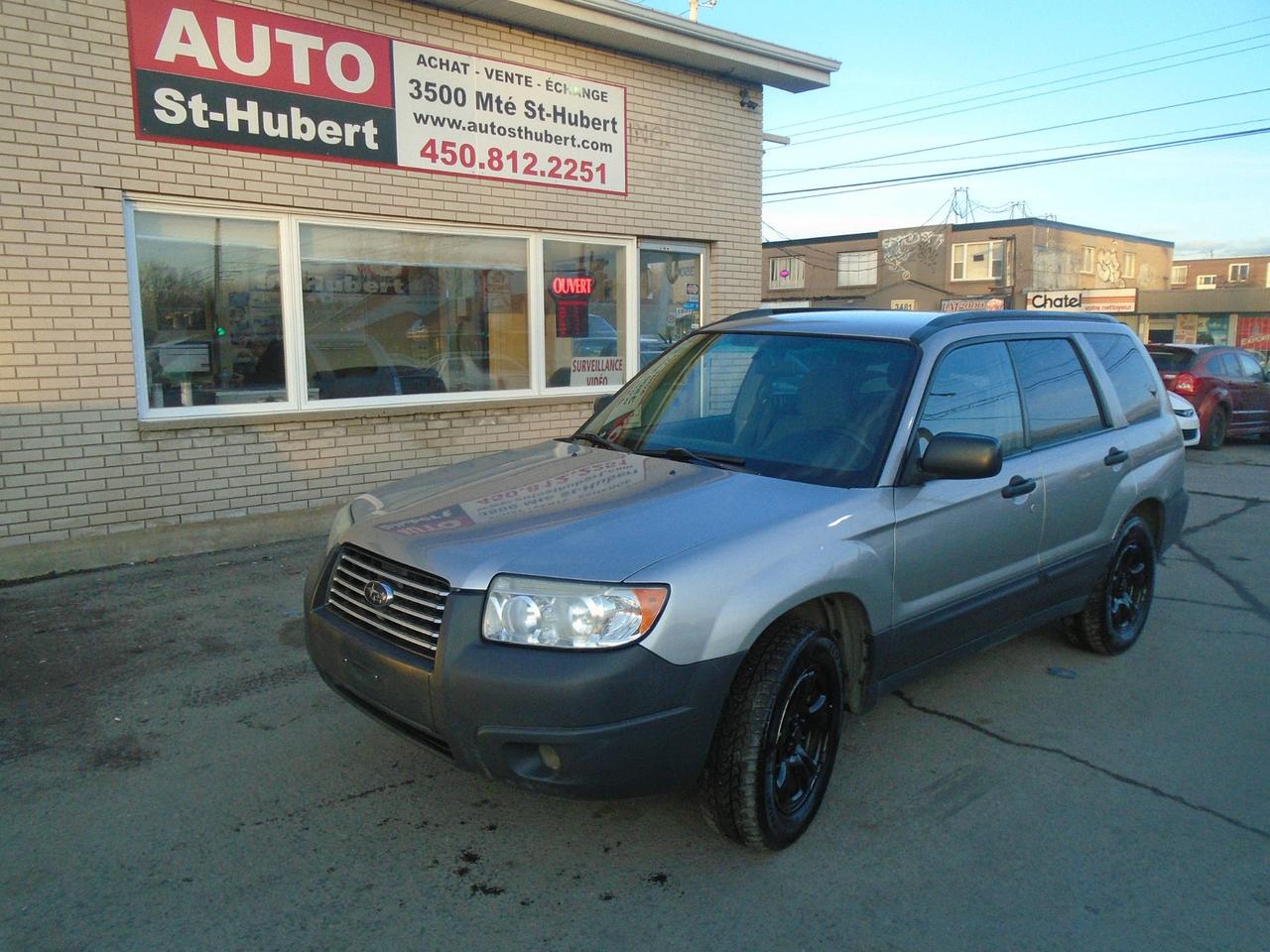 <a href=https://www.autosthubert.com/occasion/Subaru-Forester-2007.html>https://www.autosthubert.com/occasion/Subaru-Forester-2007.html</a>

VÉHICULE SITUÉ AU 3500 MONTÉE ST-HUBERT, SAINT-HUBERT, J3Y 4J5, 450.812.2251, FINANCEMENT MAISON DISPONIBLE !!!
SUBARU FORESTER 2.5X 2007 AUTOMATIQUE 236 000 KM MOTEUR 4 CYLINDRES 2,5 LITRES TRÈS FIABLE ET ÉCONOMIQUE, 
VÉHICULE TOUT ÉQUIPÉ AVEC VITRES PORTES ET MIROIRS ÉLECTRIQUE, AIR CLIMATISÉ, RÉGULATEUR DE VITESSE, RADIO AM/FM/CD/AUXILIAIRE/USB, VOLANT  AJUSTABLE, BIEN CHAUSSÉ SUR 4 BON PNEUS , PHARES ANTIBROUILLARD, VITRES TEINTÉS ET BIEN PLUS! UNE OFFRE A NE PAS MANQUER !!! PROFITEZ DE NOTRE FINANCEMENT CLÉ EN MAIN AVEC UN TAUX À PARTIR DE 4.9%. FINANCEMENT MAISON DISPONIBLE APPROUVÉ A 100%, AUCUN CAS REFUSÉ! NOUS OFFRONS LES MEILLEURS PRODUITS DE FINANCEMENT, AVONS UN APPROVISIONNEMENT EXCLUSIF AUPRÈS DES CONCESSIONNAIRES ET OFFRONS LES MEILLEURS PRIX DU MARCHÉ ! OUVERT 7 JOURS SEMAINE. POSSIBILITÉ d ÉCHANGE ET PLUS ENCORE ! FINANCEMENT 1RE 2E ET 3E CHANCE AU CRÉDIT WWW.AUTOSTHUBERT.COM POUR VOIR TOUS LES VÉHICULES EN INVENTAIRE. 2 CONCESSIONNAIRES SUR LA RIVE-SUD DE MONTREAL. MM 705218 IMPREZA LEGACY