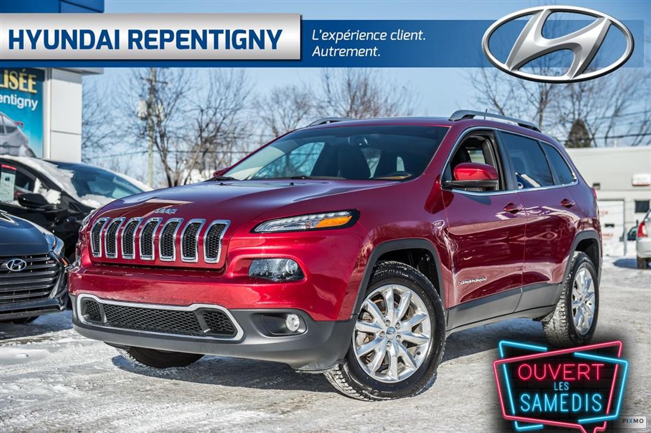 <a href=https://www.hyundairepentigny.com/occasion/Jeep-Cherokee-2015.html>https://www.hyundairepentigny.com/occasion/Jeep-Cherokee-2015.html</a>

Véhicule soigneusement préparé pour vous! Il possède le groupe électrique (vitres et portes électriques), lair climatisé, le cuir, les sièges chauffants et ventilés, la caméra de recul, le système de navigation gps, la technologie Bluetooth, le volant chauffant, un régulateur de vitesse ainsi quun toit ouvrant panoramique et des mags. Hyundai Repentigny est votre concessionnaire préféré depuis 1989. Plus de 1000 véhicules neufs, démonstrateurs et doccasion en inventaire. Financement à partir de 2,99% * Détails en concessions. 1-2-3 chance au crédit ? Nous avons la solution pour vous. Faites affaire avec une maison de confiance depuis plus de 25 ans.