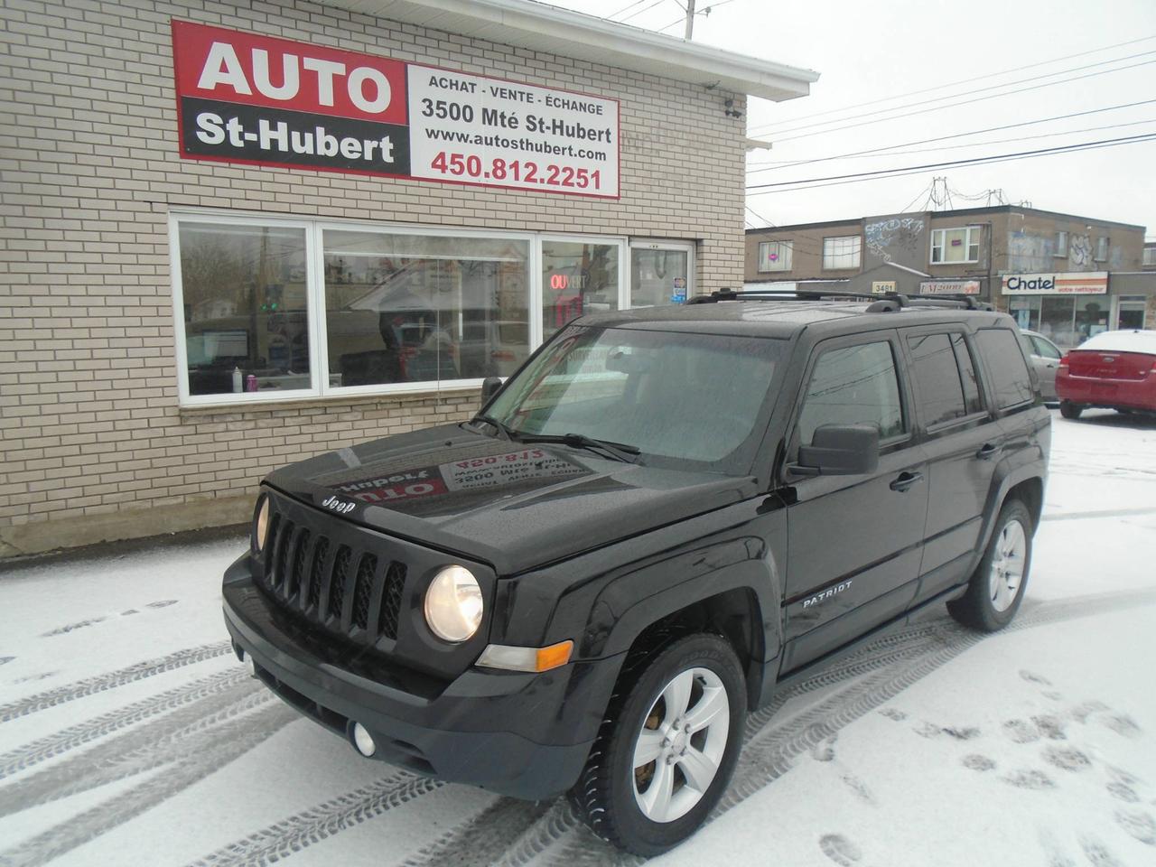 <a href=https://www.autosthubert.com/occasion/Jeep-Patriot-2013.html>https://www.autosthubert.com/occasion/Jeep-Patriot-2013.html</a>

VÉHICULE SITUÉ AU 3500 MONTÉE ST-HUBERT, SAINT-HUBERT, J3Y 4J5, 450.812.2251, FINANCEMENT DISPONIBLE DE 51$/SEMAINES !!! 
JEEP PATRIOT NORTH 4X4 2013 AUTOMATIQUE, SEULEMENT 119 000 KM CERTIFIÉ , MOTEUR 4 CYLINDRES 2,4 LITRES TRÈS FIABLE ET ÉCONOMIQUE, 
VÉHICULE TOUT ÉQUIPÉ AVEC VITRES PORTES ET MIROIRS ÉLECTRIQUE, AIR CLIMATISÉ, RÉGULATEUR DE VITESSE, BLUETOOTH, RADIO AM/FM/CD/AUXILIAIRE/, VOLANT MULTIFONCTIONS ET  AJUSTABLE, BIEN CHAUSSÉ SUR 4 BON PNEUS SUR MAGS d ORIGINE, HITCH, DÉFLECTEUR DE CAPOT, PHARES ANTIBROUILLARD, VITRES TEINTÉS ET BIEN PLUS! UNE OFFRE A NE PAS MANQUER !!! PROFITEZ DE NOTRE FINANCEMENT CLÉ EN MAIN AVEC UN TAUX À PARTIR DE 4.9%. FINANCEMENT MAISON DISPONIBLE APPROUVÉ A 100%, AUCUN CAS REFUSÉ! NOUS OFFRONS LES MEILLEURS PRODUITS DE FINANCEMENT, AVONS UN APPROVISIONNEMENT EXCLUSIF AUPRÈS DES CONCESSIONNAIRES ET OFFRONS LES MEILLEURS PRIX DU MARCHÉ ! OUVERT 7 JOURS SEMAINE. POSSIBILITÉ d ÉCHANGE ET PLUS ENCORE ! FINANCEMENT 1RE 2E ET 3E CHANCE AU CRÉDIT WWW.AUTOSTHUBERT.COM POUR VOIR TOUS LES VÉHICULES EN INVENTAIRE. 2 CONCESSIONNAIRES SUR LA RIVE-SUD DE MONTREAL. MM 169852 COMPASS