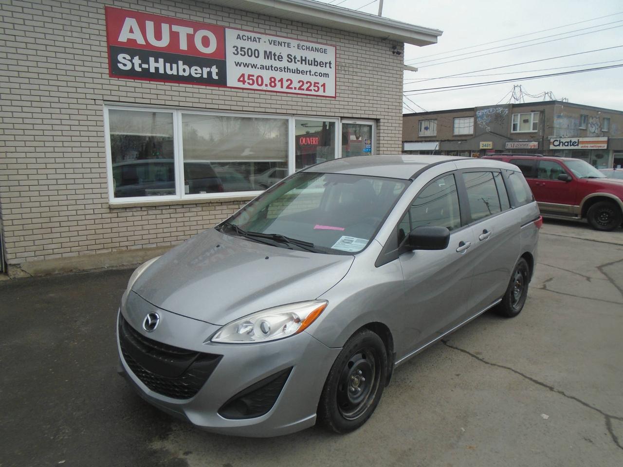 <a href=https://www.autosthubert.com/occasion/Mazda-5-2012.html>https://www.autosthubert.com/occasion/Mazda-5-2012.html</a>

VÉHICULE SITUÉ AU 3500 MONTÉE SAINT-HUBERT, SAINT-HUBERT J3Y 4J5, 450-812-2251. FINANCEMENT DISPONIBLE @ PARTIR DE 30$/SEMAINE.
MAZDA 5 2012, TRANSMISSION MANUELLE, 151 000 KM CERTIFIÉ, MOTEUR 4 CYLINDRES 2.5 LITRES FIABLE ET ROBUSTE. VÉHICULE 6 PASSAGERS TOUT ÉQUIPÉ AVEC VITRES PORTES ET MIROIRS ÉLECTRIQUE, AIR CLIMATISÉ, RÉGULATEUR DE VITESSE, RADIO AM/FM/CD/AUXILIAIRE, VOLANT MULTIFONCTIONS ET  AJUSTABLE, BIEN CHAUSSÉ SUR 4 BON PNEUS SUR JANTES d ORIGINE, VITRES TEINTÉS ET BIEN PLUS! UNE OFFRE A NE PAS MANQUER !!! PROFITEZ DE NOTRE FINANCEMENT CLÉ EN MAIN AVEC UN TAUX À PARTIR DE 4.9%. FINANCEMENT MAISON DISPONIBLE APPROUVÉ A 100%, AUCUN CAS REFUSÉ! NOUS OFFRONS LES MEILLEURS PRODUITS DE FINANCEMENT, AVONS UN APPROVISIONNEMENT EXCLUSIF AUPRÈS DES CONCESSIONNAIRES ET OFFRONS LES MEILLEURS PRIX DU MARCHÉ ! OUVERT 7 JOURS SEMAINE. POSSIBILITÉ d ÉCHANGE ET PLUS ENCORE ! FINANCEMENT 1RE 2E ET 3E CHANCE AU CRÉDIT WWW.AUTOSTHUBERT.COM POUR VOIR TOUS LES VÉHICULES EN INVENTAIRE. 2 CONCESSIONNAIRES SUR LA RIVE-SUD DE MONTREAL. 129177 PL