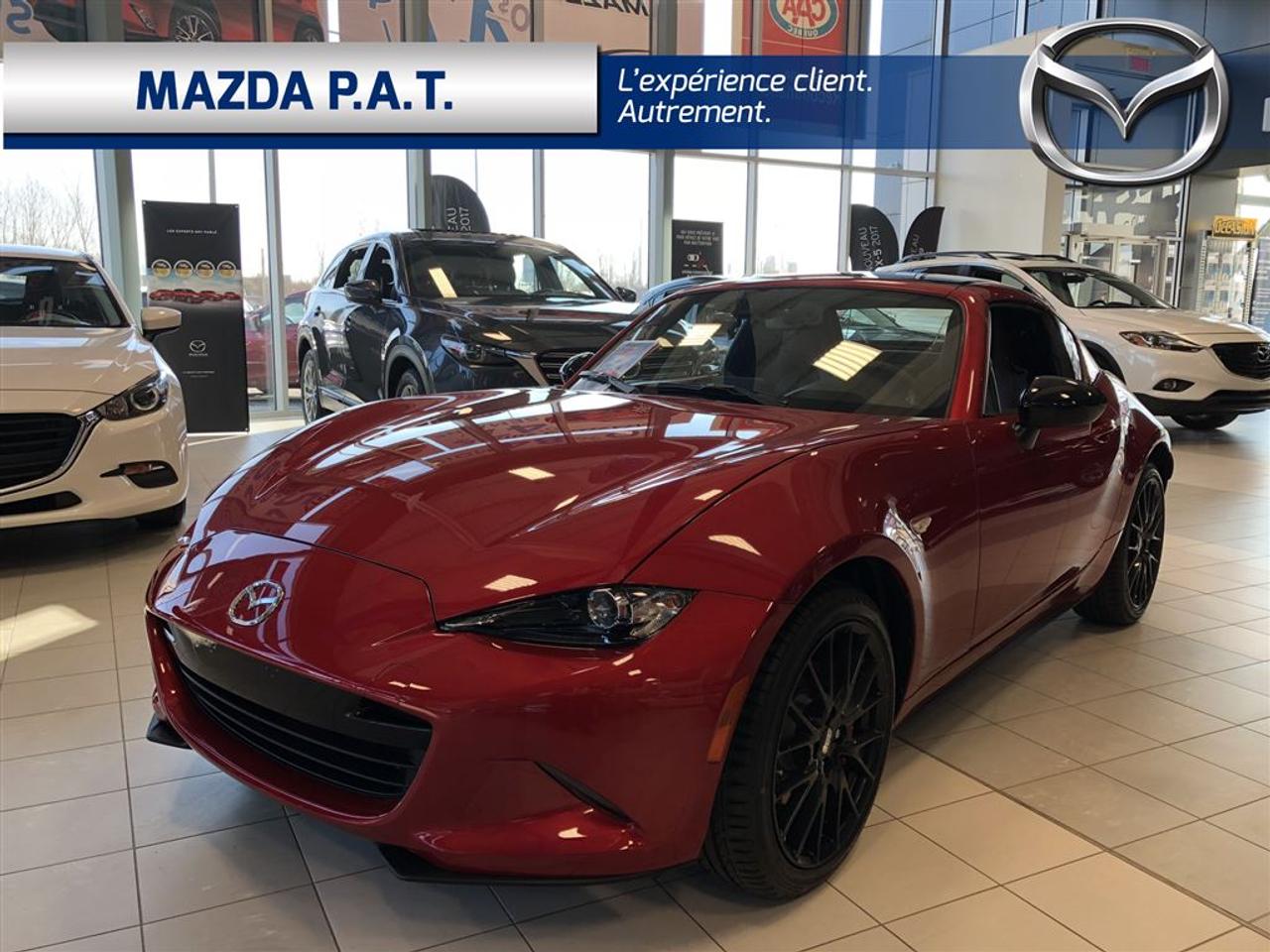 <a href=https://www.mazdapat.com/occasion/Mazda-MX5-2017.html>https://www.mazdapat.com/occasion/Mazda-MX5-2017.html</a>

****VÉHICULE NEUF DISPONIBLE EN INVENTAIRE***CONTACTER FRÉDÉRIC DELANEY CONSEILLER AUX VENTES****  Toit de couleur contrastante noire piano  Cuir Nappa  Freins avant BremboMD (conception des pistons opposés avec un seul rotor)  Étriers avant et arrière peints en rouge  Jantes BBSMD de 17 po en alliage forgé au fini noir satiné  Rétroviseurs extérieurs électriques noir piano  Roues de 17 po en alliage au fini gris fusil lustré  Sièges chauffants ajustables garnis de cuir avec surpiqûres KODO  Chaîne audio BoseMD de haute qualité à 9 haut-parleurs (incluant dans lappui-tête)  Régulation automatique de la température  Système de commande des feux de route  Système déclairage avant adaptatif  Système davertissement de sortie de voie  Rétroviseur intérieur à atténuation automatique  Système de contrôle sans fil HomeLinkMD  Rétroviseur antiéblouissement côté conducteur  Radio satellite SiriusXMMC (inclus abonnement gratuit)  *À lexclusion des équipements du Groupe sport (sauf les sièges chauffants)  FRÉDÉRIC DELANEY  CONSEILLER AUX VENTES  MAZDA POINTES-AUX-TREMBLES   12277 MÉTROPOLITAIN EST, MONTREAL  514-645-1694  fdelaney@mazdapat.com