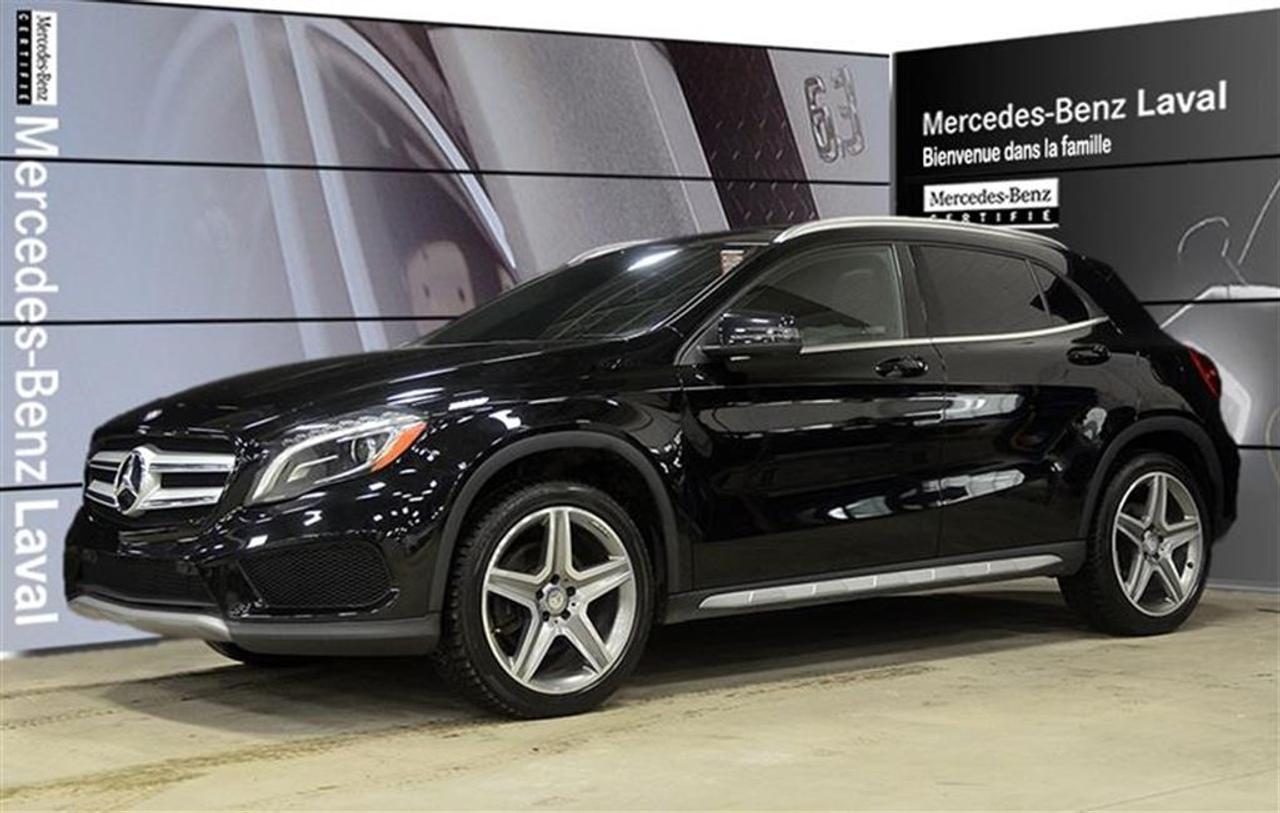 <a href=https://www.mercedes-benzlaval.com/occasion/MercedesBenz-GLA250-2015.html>https://www.mercedes-benzlaval.com/occasion/MercedesBenz-GLA250-2015.html</a>

CERTIFIE!GLA250 4MATIC, NAVIGATION, TOIT PANORAMIQUE, CAMERA DE RECUL, SURVEILLANCE DANGLE MORT, PHARES BI-XENON, JANTES AMG 19 POUCES, ENSEMBLE DE STYLE AMG, GARNITURES EN ALUMINIUM.Cette 2015 GLA250 4MATIC vous offre toutes ces options en plus des équipements de mise de Mercedes-Benz! Cette voiture Certifiée vous est offerte à partir de 0.9% dintérêt et une protection étoile de 2 ans/120,000km doit être vu en personne! Venez chez Mercedes-Benz de Laval dès aujourdhui pour un essai routier!