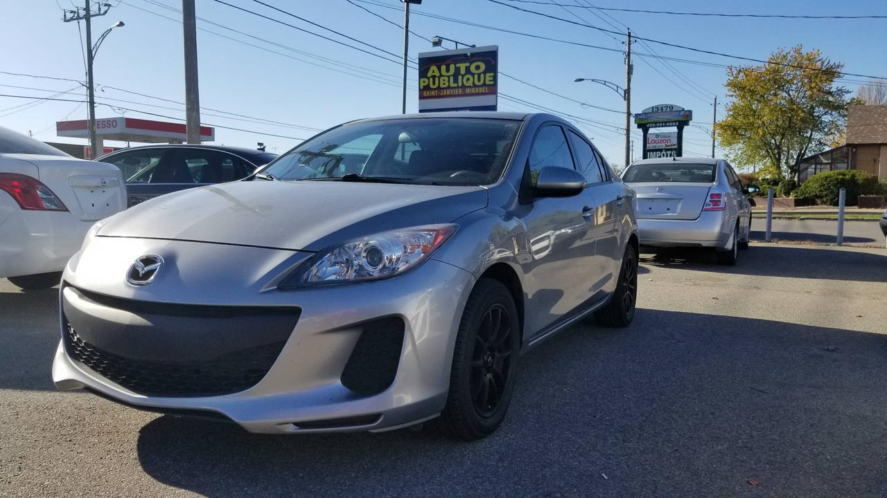 <a href=https://www.autopublique.ca/occasion/Mazda-3-2013.html>https://www.autopublique.ca/occasion/Mazda-3-2013.html</a>

Mazda 3 2013 GX, manuelle, 87,440km, groupe électrique, air climatisé, mags, démarreur à distance, voiture en très bon état! 

Nos emplacements situés à Laval et à Mirabel vous offrent tous les soins requis pour votre nouveau véhicule sous un même toit : Mécanique à taux réduit si vous achetez un véhicule chez nous, des rabais sur lesthétique ainsi la teinte de vitres, débosselage sans peinture, carrosserie, remplacement de pare-brise et bien plus.

Tous nos véhicules ont un rapport dinspection détaillé, sont soigneusement préparés.

Nous vous offrons le financement 1ère, 2ème et 3ème chance au crédit ainsi que la politique du meilleur prix garanti !

Osez comparer. Avant dacheter venez rencontrer notre personnel dynamique dans un environnement sans pression. Notre mission est de vous trouver le véhicule de votre choix, selon vos critères ! Si nous ne lavons pas, nous pouvons vous le trouver ! Frais de préparation en sus.

Se habla Español !