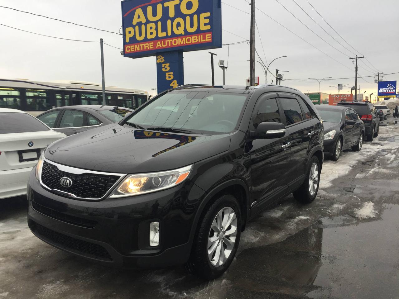 <a href=https://www.autopublique.ca/occasion/Kia-Sorento-2015.html>https://www.autopublique.ca/occasion/Kia-Sorento-2015.html</a>

KIA SORENTO 2015 EX LUXURY // TRACTION INTEGRALE (AWD), CUIR, TOIT PANO ET CAMERA DE RECUL...volant chauffants, sieges chauffants...4-wheel lock...vehicule completement equipé.

! proprietaire, toujours entretenu chez le concessionnaire.

Ce vehicule est situé au 2354 Cure Labelle a Chomedey (Laval), en face du Adonis et Jean Coutu et Dollorama.

Nos sites situés à Laval et Mirabel vous offrent tous les soins requis pour votre nouveau véhicule sous un même toit : Mécanique  à taux réduit si vous achetez un véhicule chez nous, des rabais sur lesthétique ainsi la teinte de vitres, débosselage sans peinture, carrosserie, remplacement de pare-brise et bien plus.

Tous nos véhicules ont un rapport dinspection détaillé, sont soigneusement préparés.

Nous vous offrons le financement 1ère, 2ème et 3ème chance au crédit ainsi que la politique du meilleur prix garanti !
Approbation rapide par notre site web autopublique.ca ou par telephone. 1ere, 2e, 3e chance au credit. Aucun cas refusé. Dépot peut être requis dans certains cas.
Osez comparer. Avant dacheter venez rencontrer notre personnel dynamique dans un environnement sans pression. Notre mission est de vous trouver le véhicule de votre choix, selon vos critères ! Si nous ne lavons pas, nous pouvons vous le trouver ! Frais de préparation en sus
Les deux commerces étant situé sur Cure Labelle, notre accessibilité est facile et rapide.Par lautoroute 440, autoroute 640, autoroute 15 et autoroute 13. Tous les chemins mènent a Auto Publique. Avec vous, sur la route de la vie !

Nous vendons et achetons toutes les marques de vehicules, dont Audi, BMW, Chevrolet, Chrysler, Ford, GM, GMC, Hyundai, Kia, Honda, Fiat, Smart, Mercedes, Mercedes Benz, Toyota, Range Rover, Land Rover, Volvo, Volkswagen, et encore plus.

Se habla Español !