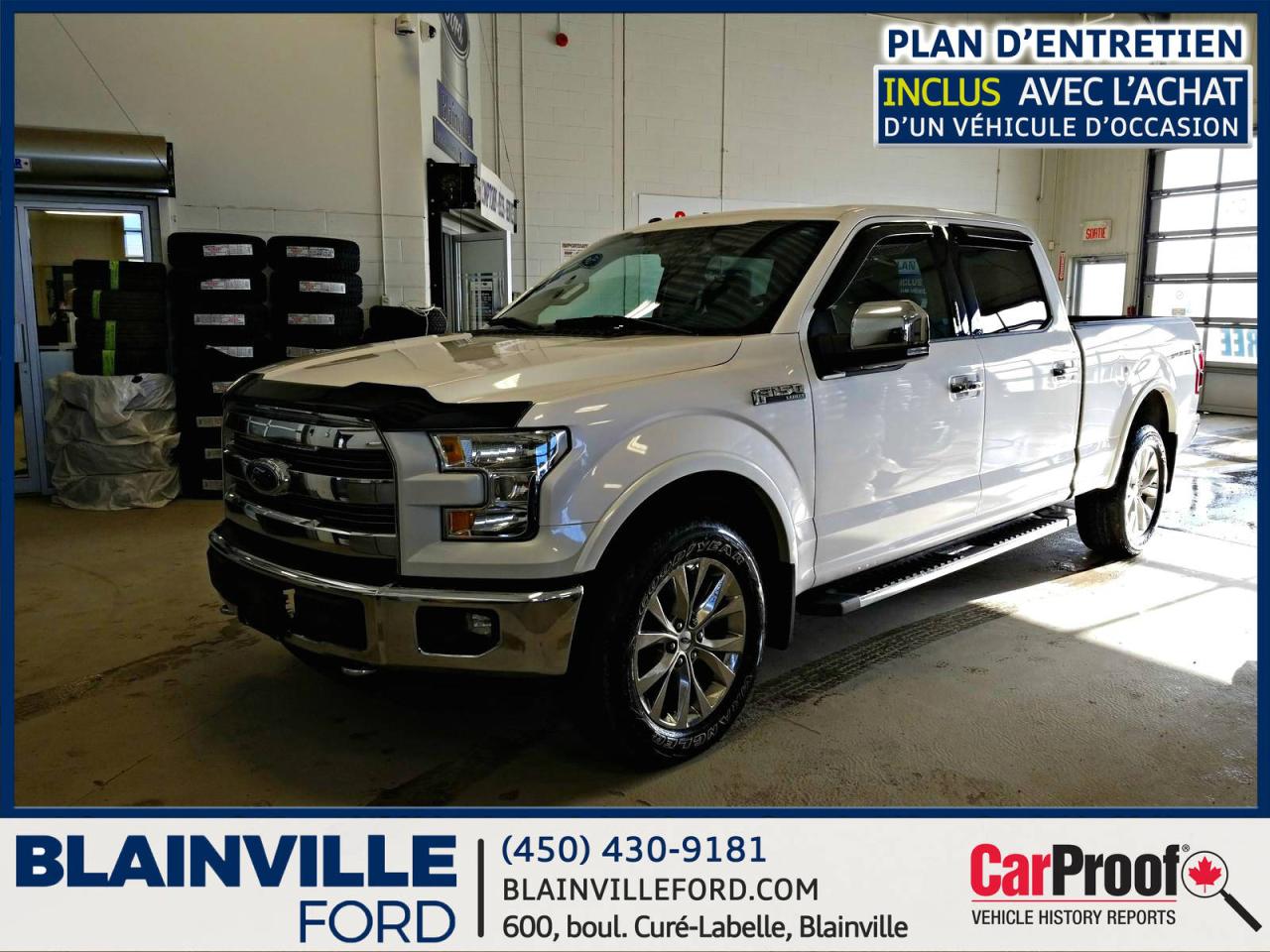 Used 2015 Ford F-150 F-150 Lariat SuperCrew 4x4 6.6pi Blanc for sale in Blainville, QC