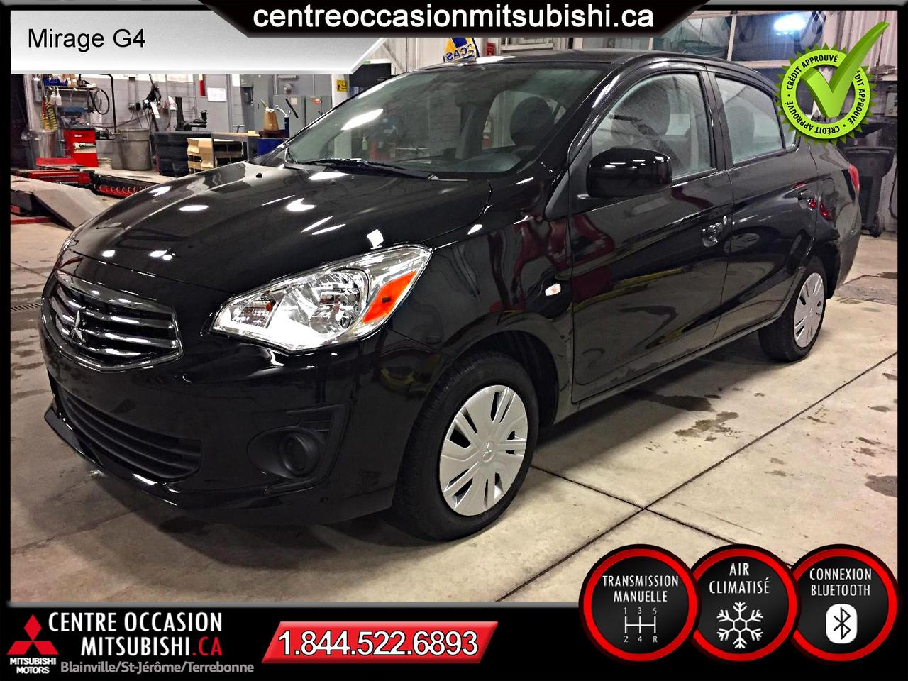 <a href=http://www.centreoccasionmitsubishi.ca/occasion/Mitsubishi-Mirage-2017.html>http://www.centreoccasionmitsubishi.ca/occasion/Mitsubishi-Mirage-2017.html</a>

Mitsubishi Mirage G4 ES MANUELLE 2017 NOIR BLUETOOTH A/C

LESPACE ARRIÈRE EST ÉTONNANTE!!!!

PRESQUE NEUF!!!!

Rabais de 2000$ déjà inclut avec le financement chez st-Jérôme Mitsubishi
Maintenant ouvert le samedi !!

ÉCONOMIQUE !!!!!!!!!!!!!!!!

KILOMÉTRAGE CERTIFIÉ 

BAS KILOS !

SAINT-JÉRÔME MITSUBISHI 450-436-9555


CERTIFIÉ INSPECTÉ ET GARANTIE
PRISE AUX, BLUETOOTH, USB Air Climatisé. MIRROIR ÉLECTRIQUE ET VITE ELECTRIQUE 

Vous avez sûrement quelques questions et désirez profiter du rabais de 2000$ offert avec le financement?  

Demandez Ian. 

Ce rabais peut également être jumelé au taux doccasion certifié Mitsubishi qui est à partir de 1.9% wow!
Pour voir toutes nos offre allez sur notre site web au :
www.autoaubaine.com/St-Jérôme-Mitsubishi-r2097.html
1ERE 2IEME 3IEME CHANCE AU CRÉDIT ICI
450-436-9555

visite directe ou rendez-vous sont le bienvenu. Appelez Ian au 450-436-9555

ST-JÉÔRME, MIRABEL, STE-SOPHIE, ST-HIPPOLYTE,PRÉVOST,STE-ADÈLE,ST-SAUVEUR,LACHUTE,ST-LIN,ST-CALIXTE,ST-EUSTACHE,ST-AUGUSTIN,ST-BENOIT,MONT-TREMBLANT, ABITIBI, VAL-DOR, MONTRÉAL,LAVAL,ST-JANVIER. OU AILLEUR ON VOUS ATTEND...

The best quality in used cars are availlable at Centreoccasionmitsubishi.ca All the inventory is fully inspected and certfiable upon request. Interest rates are starting as low as 1.9%!! Prices are already negociated for you to best on the net!
All you have to do is test drive it to enjoy your futur car. Call us or e-mail us and we will find what you need. Financing can be done on the spot or via or secured website at the adress mentionned above. Carproof reports are available on every car so you will have all the infos you need to make the best decision regarding the purchase your about to make.Inspection report on the mecanic is also mandatory and available for each car. Stop looking else where and come and buy yourself a pristine car or suv trough our services. 3 locations to serve you better. Boisvert Mitsubishi in Blainville( open on saturday), Terrebonne Mitsubishi and St-Jérome Mitsubishi(open on saturday). We deserve Québec customers from any regions but also New Brunswick and Ontario customers also. Montreal, Laval, South shore, North shore, no problem we can deliver right to your door if needed.
Appelez-nous sans frais au 1 855 781-7872

CP:0