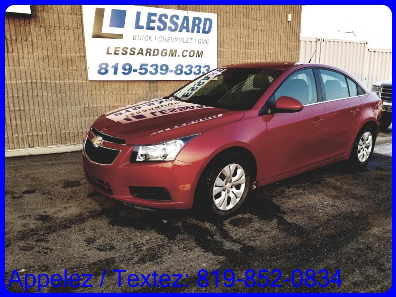 <a href=https://www.lessardgm.com/occasion/Chevrolet-Cruze-2012.html>https://www.lessardgm.com/occasion/Chevrolet-Cruze-2012.html</a>

CHEVROLET CRUZE 2012 
-REGULATEUR DE VITESSE 
-VITRE ELECTRIQUE 
-CLIMATISATION 

Chez Lessard Chevrolet Buick GMC, chez nous cest les gens avant tout!
Véhicule doccasion certifié avec inspection de 150 points.
Rapport Carproof . Aucun VGA ou Reconstruit.
Nous donnons plus pour votre échange. 
Assistance routière gratuite. Privilège échange 30 jour /2500km*
Livraison Gratuite partout au Québec.
Spécialiste en 1e, 2e et 3e chance au crédit, 100% Approuvée
Garantie illimitée disponible. Essai routier GRATUIT
Vous êtes de Drummondville, Québec, Montreal, Sherbrooke, Trois-Rivières, Sorel, Nicolet
Appelez-nous sans frais 1-888-376-7968 ou au 819-539-8333
Viens nous voir au 5570 Boulevard Royal Shawinigan
www.lessardgm.com
Texter nous pour plus dinformation 819-852-0834