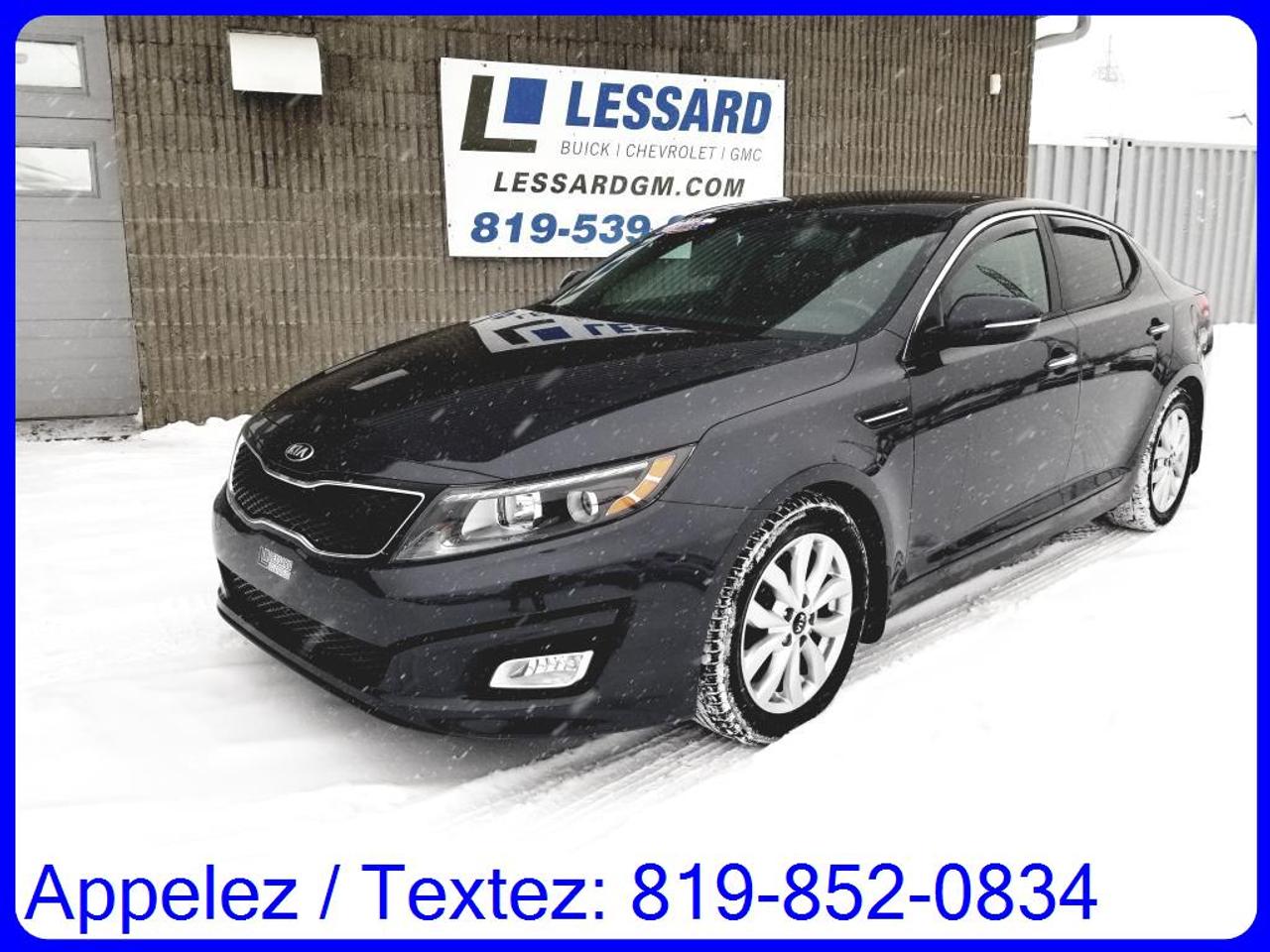 <a href=https://www.lessardgm.com/occasion/Kia-Optima-2015.html>https://www.lessardgm.com/occasion/Kia-Optima-2015.html</a>

KIA OPTIMA 2015 
-TOIT PANORAMIQUE
-PRISE USB 
-BLUETOOTH

Chez Lessard Chevrolet Buick GMC, chez nous cest les gens avant tout!
Véhicule doccasion certifié avec inspection de 150 points.
Rapport Carproof . Aucun VGA ou Reconstruit.
Nous donnons plus pour votre échange. 
Assistance routière gratuite. Privilège échange 30 jour /2500km*
Livraison Gratuite partout au Québec.
Spécialiste en 1e, 2e et 3e chance au crédit, 100% Approuvée
Garantie illimitée disponible. Essai routier GRATUIT
Vous êtes de Drummondville, Québec, Montreal, Sherbrooke, Trois-Rivières, Sorel, Nicolet
Appelez-nous sans frais 1-888-376-7968 ou au 819-539-8333
Viens nous voir au 5570 Boulevard Royal Shawinigan
www.lessardgm.com
Texter nous pour plus dinformation 819-852-0834