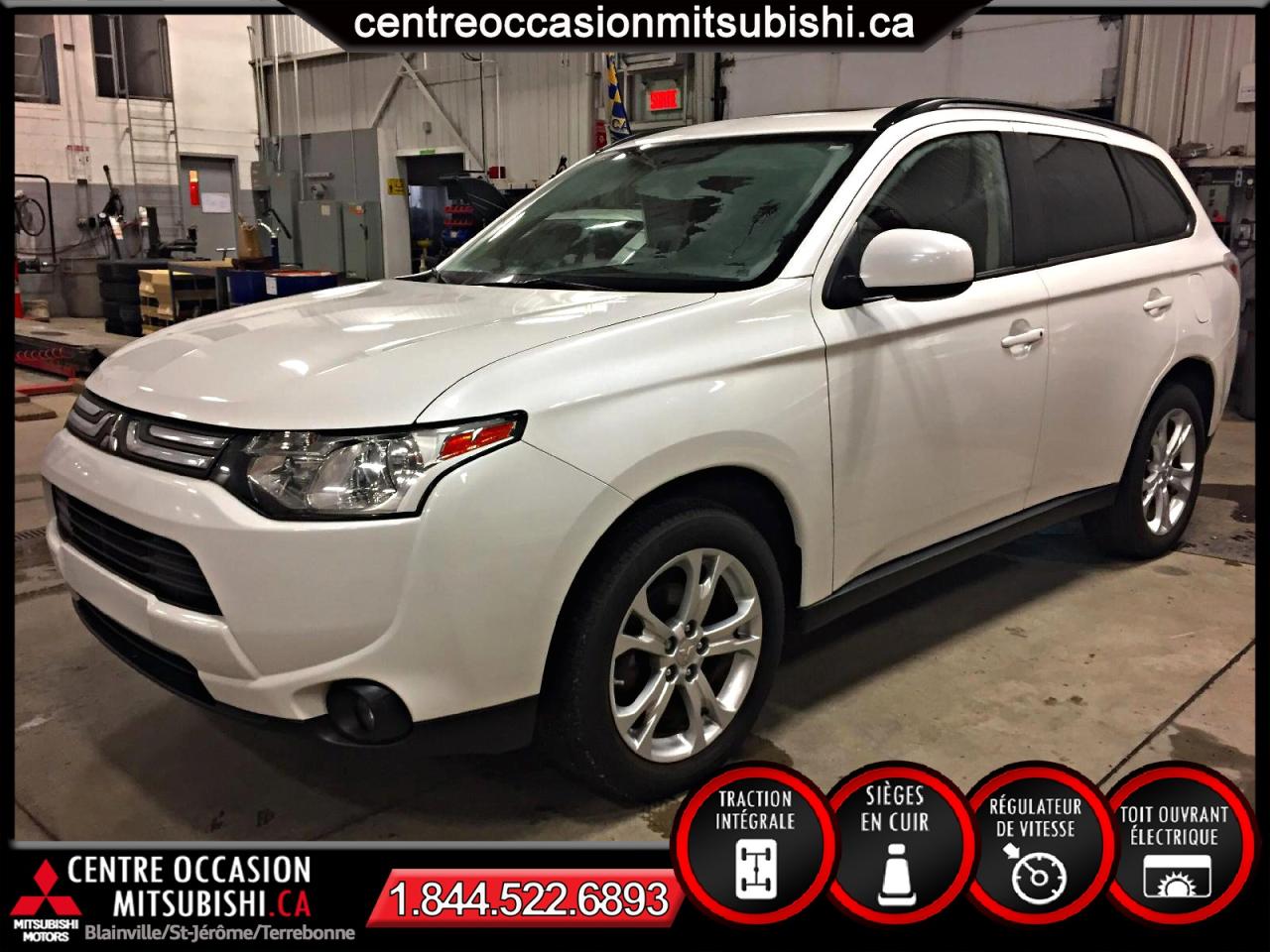 Used 2014 Mitsubishi Outlander ES PREMIUM BLANC CUIR TOIT CAMERA for sale in St-Jérôme, QC