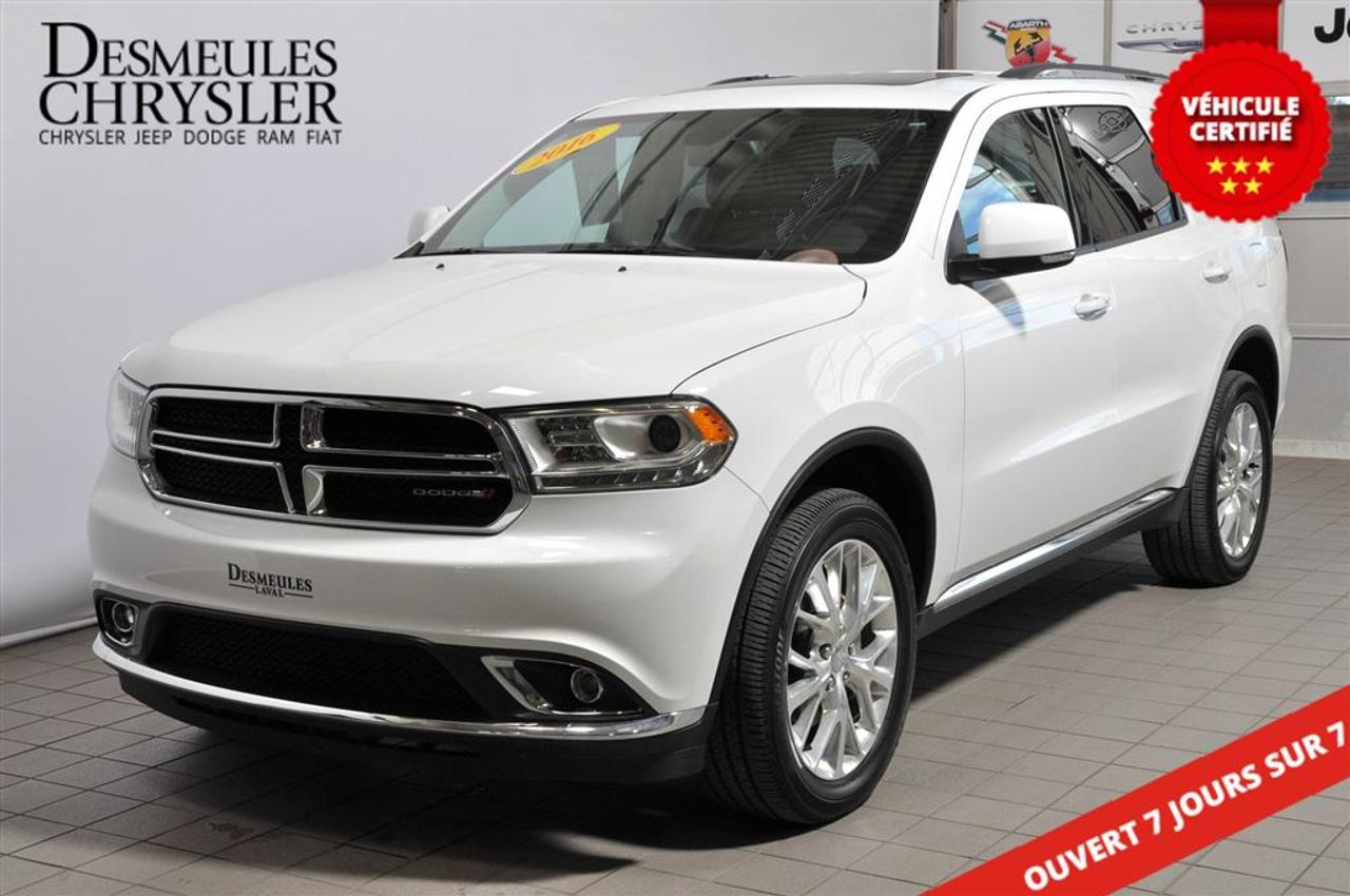 <a href=https://www.desmeules.ca/occasion/Dodge-Durango-2016.html>https://www.desmeules.ca/occasion/Dodge-Durango-2016.html</a>

DODGE DURANGO LIMITED 2016 AVEC MOTEUR V6 DE 3.6 LITRES, TOIT OUVRANT, SIÈGES CHAUFFANTS EN CUIR, 7 PASSAGERS. LECTEUR DVD AVEC DEUX ÉCRANS, DÉMARREUR À DISTANCE, VOLANT CHAUFFANT, JANTES DALUMINIUM ET BIEN PLUS.          ***SERVICE OFFERT EN FRANÇAIS, ANGLAIS, ARABE, CRÉOLE ET ESPAGNOL *** FINANCEMENT APPROUVÉ À 100% - AUCUN CAS REFUSÉ! - 1, 2, 3 CHANCE AU CRÉDIT! APPROBATION ET LIVRAISON RAPIDE! *** RAPPORT CARPROOF DISPONIBLE! *** TOUS NOS VÉHICULES SONT CERTIFIÉ DESMEULES CHRYSLER *** MANDATAIRE DE LA SAAQ ***          ***EASY FINANCING 100% APPROVALS! - 1, 2, 3 TYPE OF CREDITS! FAST APPROVAL AND DELIVERY! *** CARPROOF REPORT AVAILABLE! *** ALL OUR VEHICLES ARE DESMEULES CHRYSLER CERTIFIED*** WE SERVE YOU IN ENGLISH, FRENCH, ARABIC, CREOLE AND SPANISH *** WE SERVE THE FOLLOWING COMUNITIES: Montréal, Laval, Sainte Adèle, Saint Sauveur, Mirabel, Saint Jérôme, Prevost, Sainte-Anne-des-lacs, Piedmont, Blainville, Boisbriand, Saint Eustache, Mascouche, Bois des Fillion, Sainte Thérèse, Lachute. *** LOCATION: 3500 Autoroute 440, Laval, QC (H7T 0A9). Pour de linformations contactez-nous au 1 (844) 371-0126