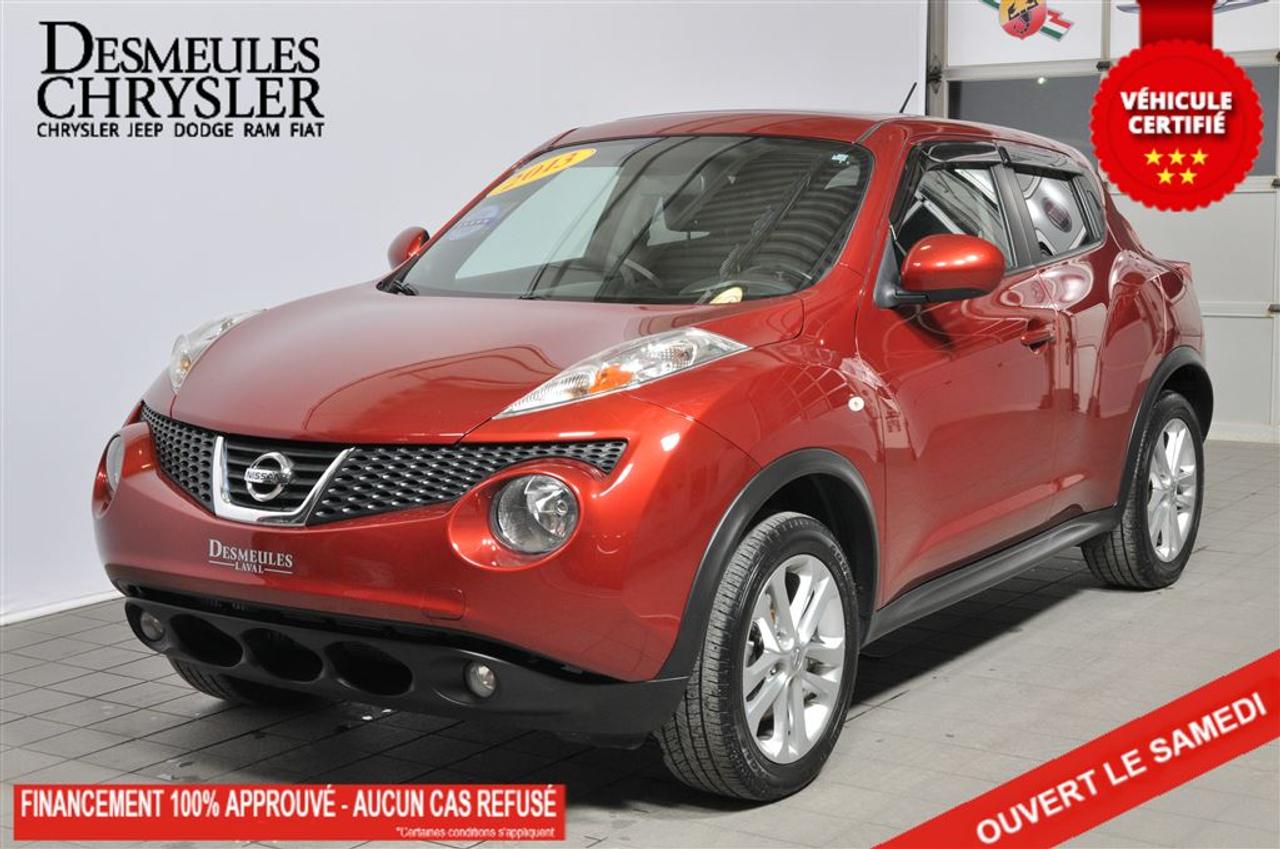 <a href=https://www.desmeules.ca/occasion/Nissan-Juke-2013.html>https://www.desmeules.ca/occasion/Nissan-Juke-2013.html</a>

JAMAIS ACCIDENTÉ - VÉHICULE LOCAL, VITRES ÉLECTRIQUES, TÉLÉ VERROUILLAGE, CRUISE CONTROL, AWD, AUTOMATIQUE, TOIT OUVRANT, CLIMATISATION AUTOMATIQUE, AIR CLIMATISÉ.          ******************************SERVICE OFFERT EN FRANÇAIS, ANGLAIS, ARABE, CRÉOLE ET ESPAGNOL *** LIVRAISON LE JOUR MÊME *** NOUS SOMMES OUVERT LE SAMEDI *** FINANCEMENT APPROUVÉ À 100% - AUCUN CAS REFUSÉ! - 1, 2, 3 CHANCE AU CRÉDIT! APPROBATION ET LIVRAISON RAPIDE! *** RAPPORT CARPROOF DISPONIBLE! *** TOUS NOS VÉHICULES SONT CERTIFIÉ DESMEULES CHRYSLER *** MANDATAIRE DE LA SAAQ ******************************          ****************************** FAST DELIVERY *** WE ARE OPEN ON SATURDAY *** EASY FINANCING 100% APPROVALS! - 1, 2, 3 TYPE OF CREDITS! FAST APPROVAL AND DELIVERY! *** CARPROOF REPORT AVAILABLE! *** ALL OUR VEHICLES ARE DESMEULES CHRYSLER CERTIFIED*** WE SERVE YOU IN ENGLISH, FRENCH, ARABIC, CREOLE AND SPANISH *** WE SERVE THE FOLLOWING COMUNITIES: Montréal, Laval, Sainte Adèle, Saint Sauveur, Mirabel, Saint Jérôme, Prevost, Sainte-Anne-des-lacs, Piedmont, Blainville, Boisbriand, Saint Eustache, Mascouche, Bois des Fillion, Sainte Thérèse, Lachute. *** LOCATION: 3500 Autoroute 440, Laval, QC (H7T 0A9). Pour de linformations contactez-nous au 1 (844) 371-0126