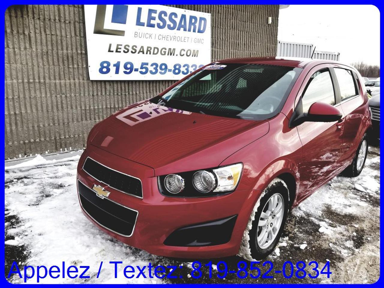 <a href=https://www.lessardgm.com/occasion/Chevrolet-Sonic-2015.html>https://www.lessardgm.com/occasion/Chevrolet-Sonic-2015.html</a>

CHEVROLET SONIC 2015
-CLIMATISATION 
-BLUETOOTH
-ECRAN TACTILE

Chez Lessard Chevrolet Buick GMC, chez nous cest les gens avant tout!
Véhicule doccasion certifié avec inspection de 150 points.
Rapport Carproof . Aucun VGA ou Reconstruit.
Nous donnons plus pour votre échange. 
Assistance routière gratuite. Privilège échange 30 jour /2500km*
Livraison Gratuite partout au Québec.
Spécialiste en 1e, 2e et 3e chance au crédit, 100% Approuvée
Garantie illimitée disponible. Essai routier GRATUIT
Vous êtes de Drummondville, Québec, Montreal, Sherbrooke, Trois-Rivières, Sorel, Nicolet
Appelez-nous sans frais 1-888-376-7968 ou au 819-539-8333
Viens nous voir au 5570 Boulevard Royal Shawinigan
www.lessardgm.com
Texter nous pour plus dinformation 819-852-0834