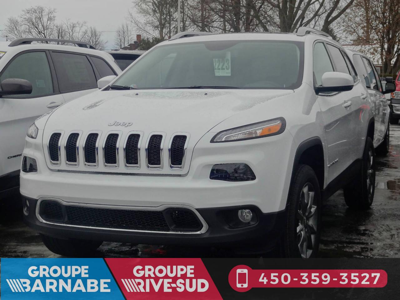 <a href=https://www.barnabe.ca/occasion/Jeep-Cherokee-2018.html>https://www.barnabe.ca/occasion/Jeep-Cherokee-2018.html</a>

Jeep Cherokee Limited 4x4 2018

~ NEUF ~ 

SUSPENSION TOUT TERRAIN,
MOTEUR V6 PENTASTAR DE 3,2 L VVT,
TRANSMISSION AUTOMATIQUE 9 VITESSES,
BLANC ÉCLATANT,
SIÈGES BAQUETS GARNIS DE CUIR NAPPA,
ENSEMBLE ATTELAGE DE REMORQUE,
TOIT OUVRANT COMMANDVIEW À 2 PANNEAUX,
ET BIEN PLUS !!!

~ POUR PRENDRE RENDEZ-VOUS POUR UN ESSAI ROUTIER OU POUR OBTENIR PLUS DE DÉTAILS, VOUS POUVEZ COMMUNIQUER AU : 450-245-3313. 

PRIX ÉTABLI AVEC UN FINANCEMENT À TAUX RÉGULIER! ~1ERE, 2E ET 3E CHANCE AU CRÉDIT!! AUCUN CAS REFUSÉ!! FINANCEMENT ET GARANTIE DISPONIBLE SUR PLACE!! 

NOUS REPRENONS TOUS VOS ÉCHANGES, MOTO - VTT - BATEAU - ROULOTTE - MOTORISÉ!!