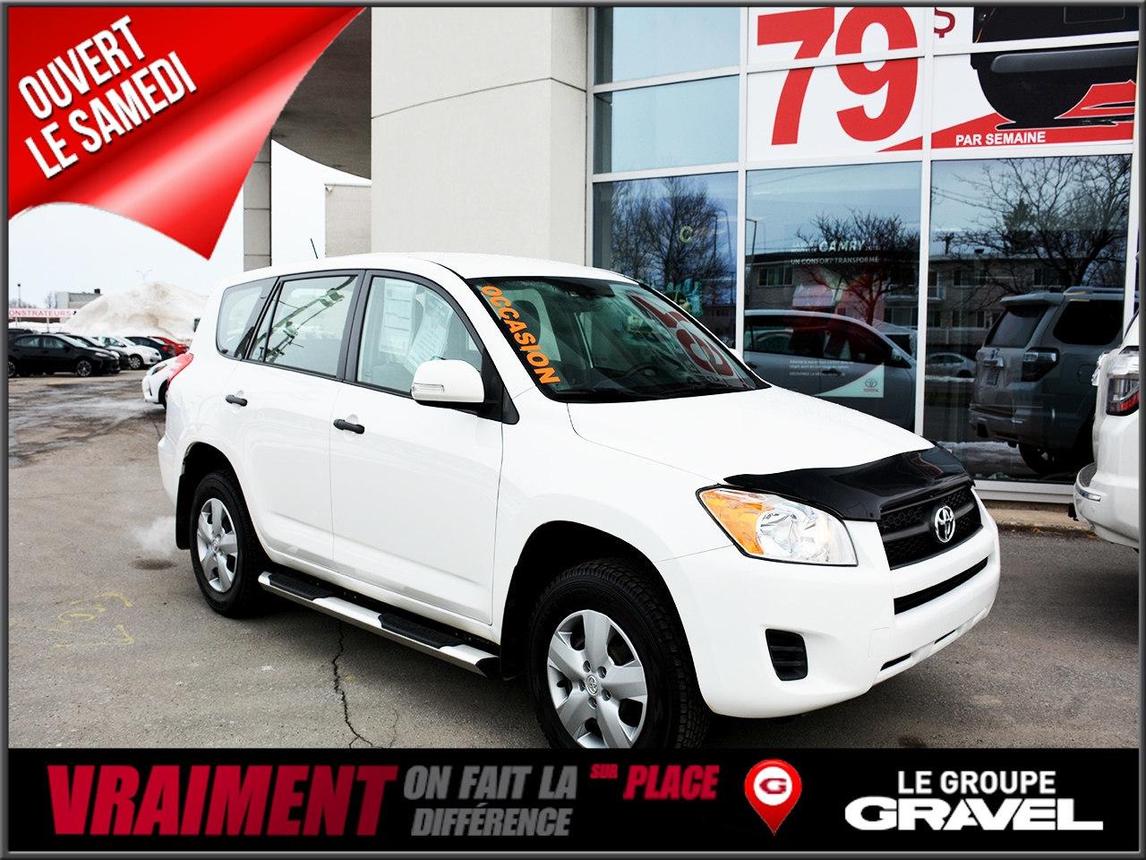 <a href=https://www.graveltoyota.com/occasion/Toyota-RAV4-2011.html>https://www.graveltoyota.com/occasion/Toyota-RAV4-2011.html</a>

Jamais Accidenté ! Un Seul Propriétaire! 8 PNEUS - AIR CLIM - CRUISE CONTROL - BAS KM - Condition générale exceptionnelle et l`inspection certifiée de TOYOTA est complétée. 2e ET 3e CHANCE AU CRÉDIT SUR PLACE. Ouvert le samedi de 10h / 16h. Véhicules doccasion certifiés en plus de 100 points mécanique et esthétique. Un rapport CARPROOF sans frais supplémentaire!GRAVEL TOYOTA ST-LÉONARD fait vraiment la différence sur place, venez nous mettre au défi. www.gravelauto.com.GRAVEL TOYOTA ST-LÉONARD na quun seul but, celui de donner le meilleur service après-vente et les meilleurs prix. Tous nos véhicules sont inspectés, certifiés en 100 points et chez GRAVEL TOYOTA ST-LÉONARD, on ne lésine pas avec la sécurité. Venez constater par vous-même la qualité de tous nos véhicules d`occasion. LE GROUPE GRAVEL, DEPUIS 1952 Pour un service sans limite! www.gravelauto.com.Nous répondons aux demandes dinformations par courriel 7/7 jours. //////////////////////////////////////////////////////////////////////////////////////////////////////////////////////////////////////////////////////////Never been accidented! Only one owner ! Great overall condition and certified Toyota inspection completed. 2nd and 3rd chance credit available. Open on Saturdays from 10am to 4pm. Certified used vehicles with 100 point mechanical inspections. Carproof at no extra cost! GRAVEL TOYOTA ST-LÉONARD has one main goal : to give the best customer service with the best prices. Our dedicated sales team at GRAVEL TOYOTA ST-LÉONARD will make your car shopping experience a dream. Come see us at GRAVEL TOYOTA ST-LÉONARD.Le Groupe Gravel, in business since 1952....For a service with no limits: www.gravelauto.com. We will respond to your questions 7/7 days. Vehicles can be delivered anywhere in Quebec