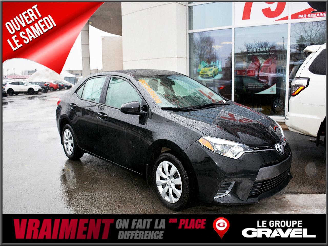 <a href=https://www.graveltoyota.com/occasion/Toyota-Corolla-2016.html>https://www.graveltoyota.com/occasion/Toyota-Corolla-2016.html</a>

Jamais Accidenté ! Un Seul Propriétaire! BLUETOOTH - SIEGE CHAUFFANT - CAMERA DE RECUL - Condition générale exceptionnelle et l`inspection certifiée de TOYOTA est complétée. 2e ET 3e CHANCE AU CRÉDIT SUR PLACE. Ouvert le samedi de 10h / 16h. Véhicules doccasion certifiés en plus de 100 points mécanique et esthétique. Un rapport CARPROOF sans frais supplémentaire!GRAVEL TOYOTA ST-LÉONARD fait vraiment la différence sur place, venez nous mettre au défi. www.gravelauto.com.GRAVEL TOYOTA ST-LÉONARD na quun seul but, celui de donner le meilleur service après-vente et les meilleurs prix. Tous nos véhicules sont inspectés, certifiés en 100 points et chez GRAVEL TOYOTA ST-LÉONARD, on ne lésine pas avec la sécurité. Venez constater par vous-même la qualité de tous nos véhicules d`occasion. LE GROUPE GRAVEL, DEPUIS 1952 Pour un service sans limite! www.gravelauto.com.Nous répondons aux demandes dinformations par courriel 7/7 jours. //////////////////////////////////////////////////////////////////////////////////////////////////////////////////////////////////////////////////////////Never been accidented! Only one owner ! Great overall condition and certified Toyota inspection completed. 2nd and 3rd chance credit available. Open on Saturdays from 10am to 4pm. Certified used vehicles with 100 point mechanical inspections. Carproof at no extra cost! GRAVEL TOYOTA ST-LÉONARD has one main goal : to give the best customer service with the best prices. Our dedicated sales team at GRAVEL TOYOTA ST-LÉONARD will make your car shopping experience a dream. Come see us at GRAVEL TOYOTA ST-LÉONARD.Le Groupe Gravel, in business since 1952....For a service with no limits: www.gravelauto.com. We will respond to your questions 7/7 days. Vehicles can be delivered anywhere in Quebec