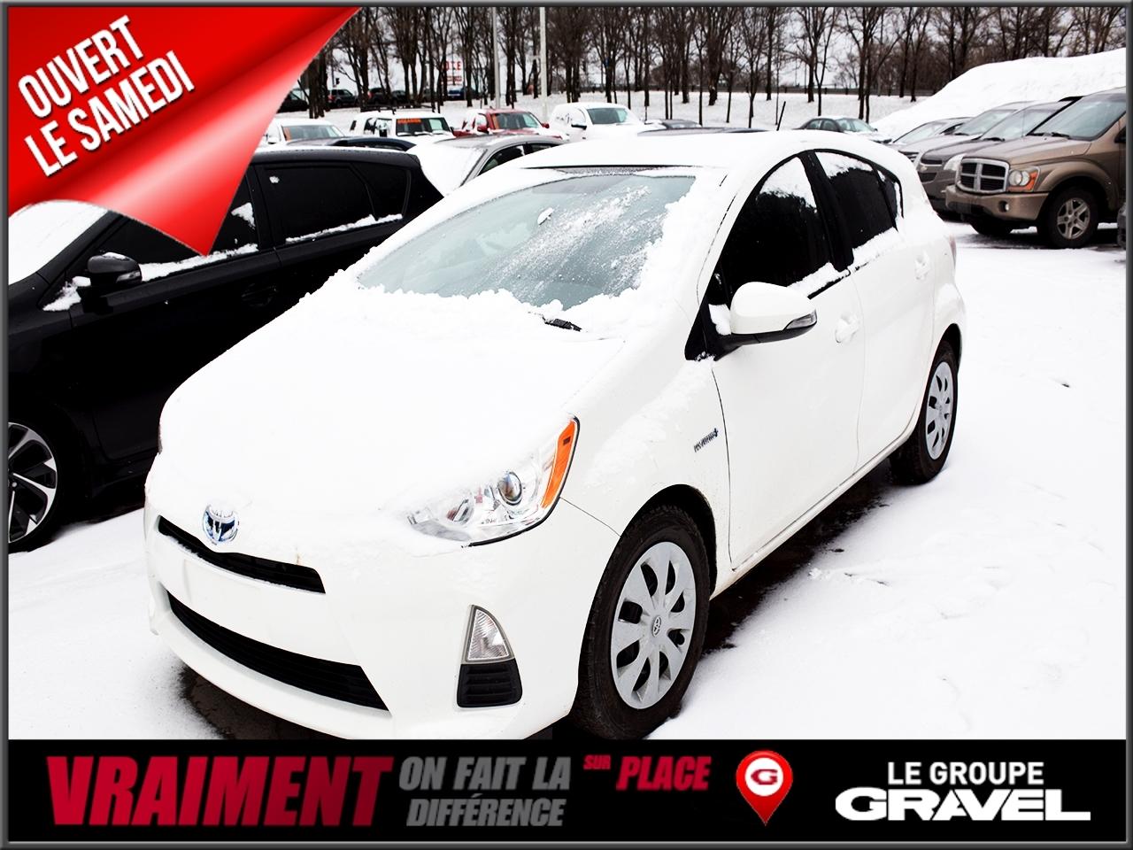 <a href=https://www.graveltoyota.com/occasion/Toyota-Prius_C-2013.html>https://www.graveltoyota.com/occasion/Toyota-Prius_C-2013.html</a>

Un Seul Propriétaire! BLUETOOTH - PRISE USB - 6 HAUT-PARLEURS - HYBRIDE - Condition générale exceptionnelle et l`inspection certifiée de TOYOTA est complétée. 2e ET 3e CHANCE AU CRÉDIT SUR PLACE.   Ouvert le samedi de 10h / 16h. Véhicules doccasion certifiés en plus de 100 points mécanique et esthétique. Un rapport CARPROOF sans frais supplémentaire!  GRAVEL TOYOTA ST-LÉONARD fait vraiment la différence sur place, venez nous mettre au défi.   www.gravelauto.com.  GRAVEL TOYOTA ST-LÉONARD na quun seul but, celui de donner le meilleur service après-vente et les meilleurs prix.   Tous nos véhicules sont inspectés, certifiés en 100 points et chez GRAVEL TOYOTA ST-LÉONARD, on ne lésine pas avec la sécurité. Venez constater par vous-même la qualité de tous nos véhicules d`occasion.  LE GROUPE GRAVEL, DEPUIS 1952? Pour un service sans limite! www.gravelauto.com.  Nous répondons aux demandes dinformations par courriel 7/7 jours.   //////////////////////////////////////////////////////////////////////////////////////////////////////////////////////////////////////////////////////////  Never been accidented! Only one owner ! Great overall condition and certified Toyota inspection completed. 2nd and 3rd chance credit available. Open on Saturdays from 10am to 4pm. Certified used vehicles with 100 point mechanical inspections. Carproof at no extra cost!     GRAVEL TOYOTA ST-LÉONARD has one main goal : to give the best customer service with the best prices. Our dedicated sales team at GRAVEL TOYOTA ST-LÉONARD will make your car shopping experience a dream. Come see us at GRAVEL TOYOTA ST-LÉONARD.  Le Groupe Gravel, in business since 1952....For a service with no limits: www.gravelauto.com.  We will respond to your questions 7/7 days. Vehicles can be delivered anywhere in Quebec