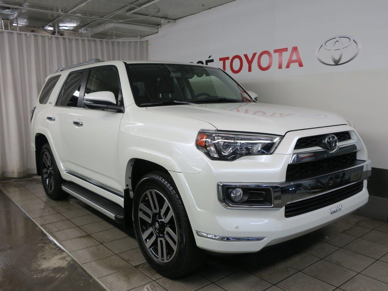 <a href=https://www.autoaubaine.com/Toyota-4Runner-c6990704.html>https://www.autoaubaine.com/Toyota-4Runner-c6990704.html</a>

Toyota 4Runner Limited 7 Passagers + Pneus d\hiver  2017Régulateur de vitesse, Essuie-glace arrière, Freins ABS, Contrôle de stabilité, Coussin gonflable conducteur, Coussins gonflables latéraux, Portes électriques, Sièges électriques, Tachymètre, Vitres électriques, Air climatisé, Intérieur en cuir, Climatisation deux zones, Commandes audio au volant, Sièges arrières rabattables, Sièges chauffants, Volant ajustable, Marchepieds, Tapis protecteurs, Ordinateur de bord, Tout équipé, Caméra de recul, Radio AM/FM, Rétroviseurs, Direction assistée, Télédéverrouillage, Rétroviseurs chauffants, Banquette arrière divisé, Démarrage sans clé, Rétroviseurs électriques, Jantes en alliage, Antipatinage, Phares antibrouillards, Support à bagages, Prise Auxiliaire, Port USB, Climatiseur automatique, Aide au stationnement (capteurs)