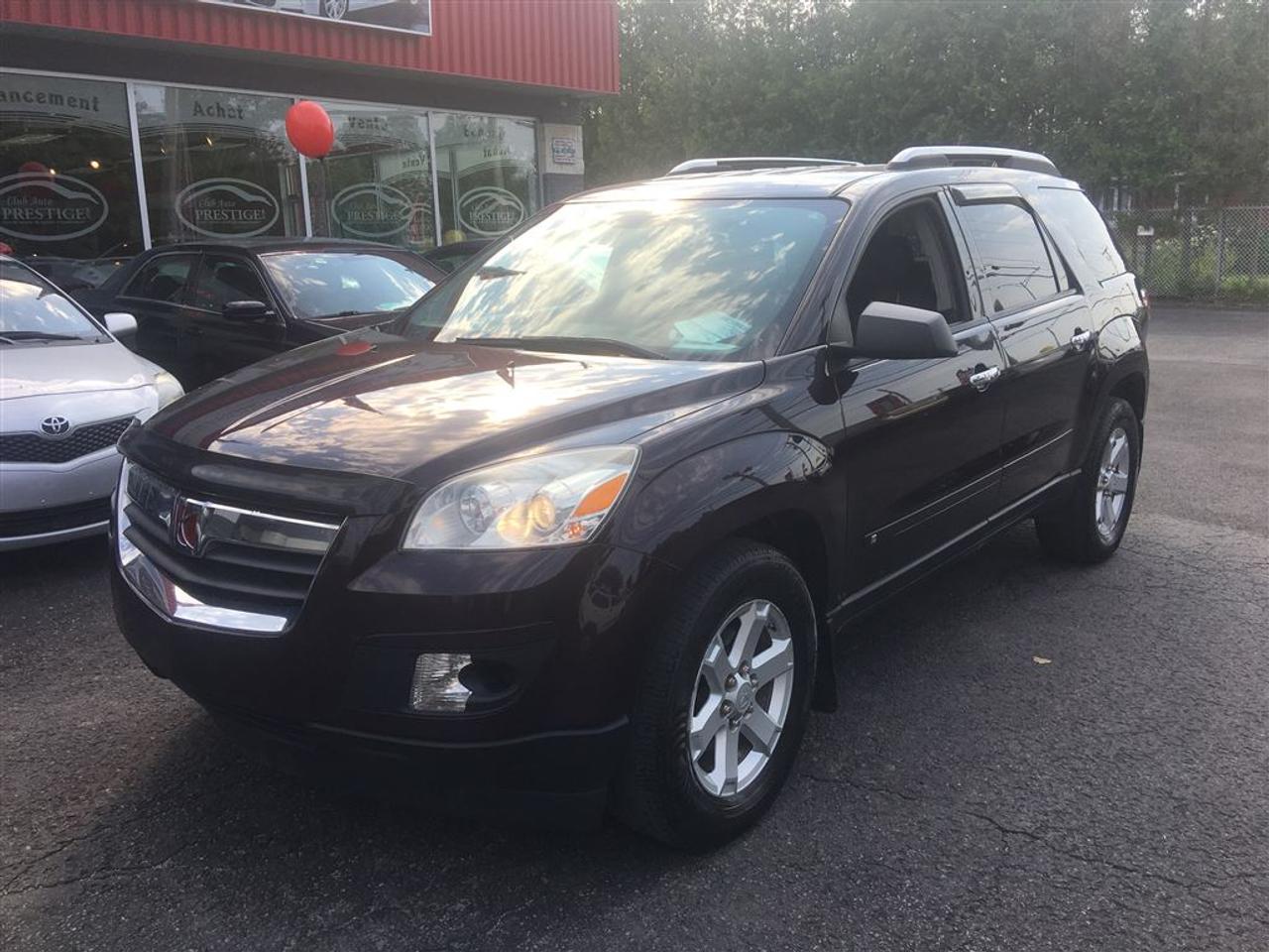 <a href=https://www.clubautoprestige.com/occasion/Saturn-Outlook-2008.html>https://www.clubautoprestige.com/occasion/Saturn-Outlook-2008.html</a>

LE MEILLEUR PRIX GARANTIE! PRÊT À BATTRE LE PRIX DE LA COMPÉTITION! LIQUIDATION JUSQUA $6500 EN RABAIS OU REMISES *** INSPECTION INCLUSE *** BALANCE DE GARANTIE MANUFACTURIER OU 1an/15,000km MOTOPROPULSEUR GRATUITE*** 

1e, 2e, 3e, 4e & 5e  CHANCES AU CRÉDIT 100% APPROUVÉ! AYEZ LA LIBERTÉ DESPRIT & REBATIR VOTRE CRÉDIT AVEC UN PRÊT OUVERT! REMPLISSEZ UNE DEMANDE DE CRÉDIT SECURISÉ ENLIGNE! https://www.clubautoprestige.com/demande-de-financement.html *Pour 48.97$ +  taxes par semaine, ce véhicule est finançable sur une terme de 36 mois et calculé à un taux dintérêt annuel de 4.99% avec un versement de 0$ de comptant, les frais de crédit totalisent 545.32$, lobligation totale serait de 7639.32$, taxes en sus *Certaines conditions sappliquent. Sujet à lapprobation de crédit. Détails en magasin. 

*Les taux dintérêt, les termes, les calculs, les frais de crédit, et lobligation totale peuvent varier selon votre dossier de crédit. Obtenez un financement personnalisée chez Club Auto Prestige SANS FRAIS CACHÉES, NI FRAIS DOUVERTURE DE DOSSIER, 100% transparents le tout en vous aidant à rebâtir votre crédit et ce GRATUITEMENT! 

PLUS DE 200 VÉHICULES EN INVENTAIRE, TOUS LES MARQUES & BUDGETS, EN STOCK OU EN COMMANDE SPÉCIAL à seulement 10min de Blainville, Lachenaie, Mascouche, Terrebonne, Laval, 20min de Montréal, Longueil, Repentigny, St-Jérome, St-Sauveur et les Laurentians!  Ça vaut le détour! 

OUVERT 7 JOURS!  AVEC PLUS DE 200 VÉHICULES & DES PRIX IMBATTABLES, LE CHOIX EST SIMPLE WWW.CLUBAUTOPRESTIGE.COM 801 Arthur-Sauvé, St-Eustache (QC) J7R 4K3 (450) 472-1112