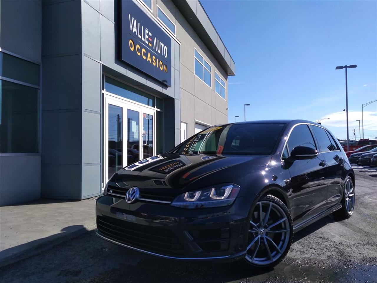 <a href=https://www.valleeauto.com/occasion/Volkswagen-Golf_R-2016.html>https://www.valleeauto.com/occasion/Volkswagen-Golf_R-2016.html</a>

AUCUN FRAIS CACHÉ, AUCUNE SURPRISE, VOUS PAYEZ LE PRIX AFFICHÉ!!!!  VOLKSWAGEN GOLF R 2016,MANUELLE **UN SEUL PROPRIÉTAIRE, JAMAIS ACCIDENTÉ(RAPPORT CARPROOF À LAPPUI). A/C à réglage deux zones thermostatique,Démarreur, mags 19, sièges chauffants et en cuir, sièges électrique conducteur, cruise control, Bluetooth, vitres et portes électriques, ordinateur de bord, lecteur CD+radio am/fm+sat+tactile, phares au Xenon et LED, phares automatiques, camera de recul, volant ajustable et télescopique multi-fonctions, Vitres teintées, Navigation, Accès sans clé et bien plus!!!  . Le véhicule est éligible à une garantie certifié Pur Volkswagen de 2 ans ou 40,000 km incluant lassistance routière. Le véhicule a été vendu neuf chez nous et les services dentretiens étaient fait à notre concession de A à Z. Achetez en toute tranquillité desprit. Possibilité de livraison partout en province. Financement à taux avantageux sur place!