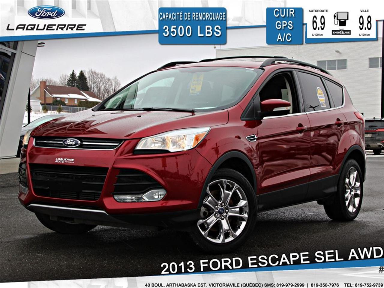 <a href=https://www.laquerreford.com/occasion/Ford-Escape-2013.html>https://www.laquerreford.com/occasion/Ford-Escape-2013.html</a>

VÉHICULE VGA !! RECONSTRUIT !!  - TRÈS BIEN ÉQUIPÉ !!  - PNBV : 2195  - TAILLE DORIGINE DES PNEUS : 235/55 R17  - MOTEUR DE 2.0L  - CAPACITÉ DE REMORQUAGE : 3 500 LBS  - VERROUILLAGE DES PORTES PAR CODE  - VITRES ÉLECTRIQUES  - MIROIRS ÉLECTRIQUES / CHAUFFANTS  - PHARES AUTOMATIQUES  - COMMANDES AU VOLANT  - COMMANDES VOCALES  - CONNECTIVITÉ BLUETOOTH  - RÉGULATEUR DE VITESSE  - SYSTÈME ANTIPATINAGE  - NAVIGATION  - SONAR DE RECUL  - CLIMATISATION 2 ZONES  - SIÈGES ÉLECTRIQUES / CHAUFFANTS / MÉMOIRE  - HAYON ÉLECTRIQUE  - RADIO CD / SATELLITE  - RÉGULATEUR DE TEMPÉRATURE AUTOMATIQUE  - PUSH START BUTTON  - PRISE USB / AUXILIAIRE / 12 VOLTS  **** LAQUERRE AUTO, LE PLUS GROS INVENTAIRE DE VÉHICULES DOCCASION DES BOIS-FRANCS *** 1ÈRE, 2IÈME ET 3IÈME CHANCE AU CRÉDIT **** TAUX DINTÉRÊT À PARTIR DE 3.99% **** LIVRAISON LE JOUR MÊME **** NOUS LIVRONS PARTOUT AU QUEBEC **** CONTACTEZ NOUS PAR TÉLÉPHONE : 1-866-928-7165 OU PAR TEXTO 1-819-350-7976 / 1-819-266-8084 ****