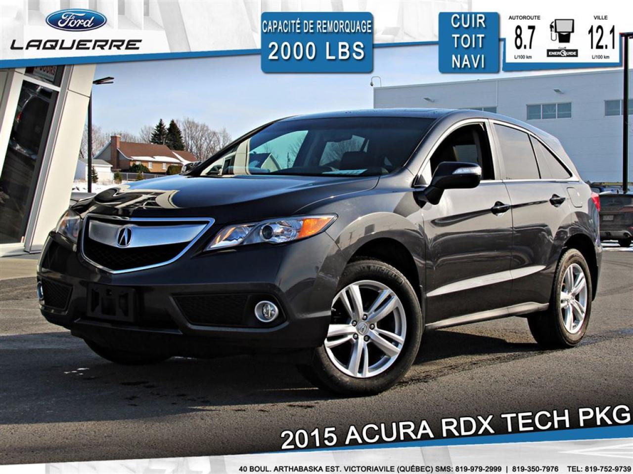 Used 2015 Acura RDX Tech Pkg Cuir Toit for sale in Victoriaville, QC