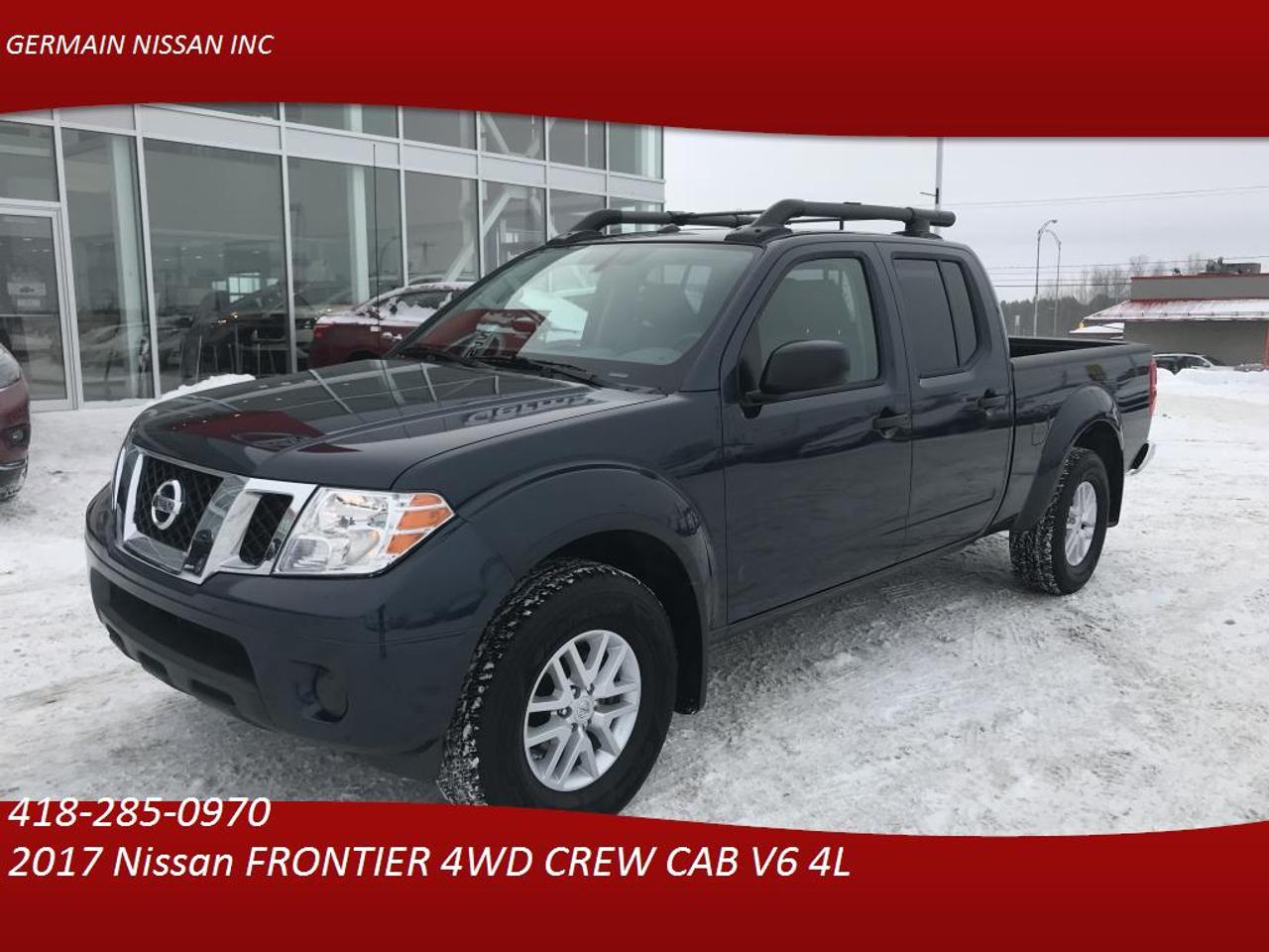 <a href=https://www.germainnissan.ca/occasion/Nissan-Frontier-2017.html>https://www.germainnissan.ca/occasion/Nissan-Frontier-2017.html</a>

CE CAMION 4X4 EST POUR VOUS.CE FRONTIER 2017 EST TRÈS BIEN ÉQUIPÉ ET NON ACCIDENTÉ. AVEC 6710 LB DE CAPACITÉ DE REMORQUAGE.MOTEUR AVEC UN V6 ET  DE 261 CHEVAUX.


.MEILLEUR PRIX DE LA RÉGION: NOUS BATTRONS LA COMPÉTITION. FINANCEMENT APPROUVÉ À 100% 1ère, 2e et 3e CHANCE AU CRÉDIT. MEILLEUR PRIX SUR VOTRE VÉHICULE DÉCHANGE ***VISITEZ WWW.GERMAINNISSAN.CA POUR VOIR LES PROMOTIONS EN VIGUEUR*** CHEZ GERMAIN NISSAN, VOUS TROUVEREZ UN INVENTAIRE COMPLET DE MODÈLES NISSAN NEUFS ET DOCCASION DE TOUTES MARQUES (HONDA, MAZDA, TOYOTA, HYUNDAI, ACURA, BMW, ACURA, CHEVROLET, MERCEDES, KIA, VOLKSWAGEN) À DES PRIX QUI DÉFIENT NOS CONCURRENTS. MIEUX ENCORE, NOTRE ÉQUIPE DE PASSIONNÉS DE GERMAIN NISSAN VEUT VOUS AIDER À TROUVER LE MODÈLE  QUI COMBLERA TOUS VOS BESOINS TOUT EN RESPECTANT VOTRE BUDGET
Germain Nissan, concessionnaire automobile neuf et usagé dans Portneuf, à seulement 20 minutes de Québec et 45 minutes de Trois-Rivières. Voisin du Prix du Gros Donnacona Chrysler Fiat et du Canadian Tire! Nous sommes ouvert le samedi de 9h à 15h.