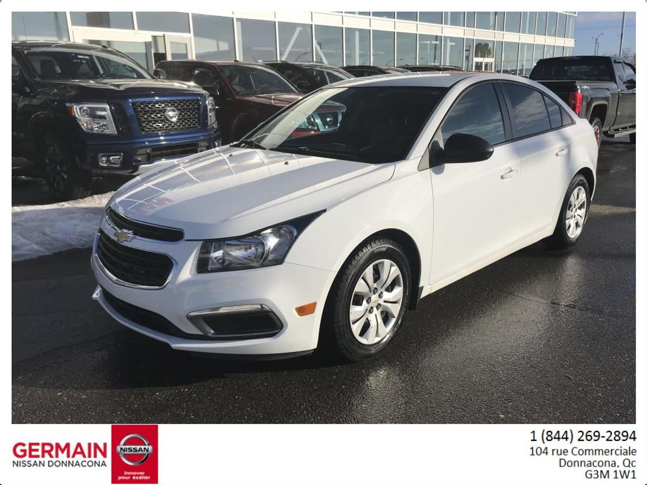 <a href=https://www.germainnissan.ca/occasion/Chevrolet-Cruze-2015.html>https://www.germainnissan.ca/occasion/Chevrolet-Cruze-2015.html</a>

CEST LA BERLINE QUI VOUS FAUT !!CRUISE-BLUETOOTH-GROUPE  ÉLECTRIQUE COMPLET-VÉHICULE NON ACCIDENTÉ-TRÈS PROPRE-

MEILLEUR PRIX DE LA RÉGION: NOUS BATTRONS LA COMPÉTITION. FINANCEMENT APPROUVÉ À 100% 1ère, 2e et 3e CHANCE AU CRÉDIT. MEILLEUR PRIX SUR VOTRE VÉHICULE DÉCHANGE ***VISITEZ WWW.GERMAINNISSAN.CA POUR VOIR LES PROMOTIONS EN VIGUEUR*** CHEZ GERMAIN NISSAN, VOUS TROUVEREZ UN INVENTAIRE COMPLET DE MODÈLES NISSAN NEUFS ET DOCCASION DE TOUTES MARQUES (HONDA, MAZDA, TOYOTA, HYUNDAI, ACURA, BMW, ACURA, CHEVROLET, MERCEDES, KIA, VOLKSWAGEN) À DES PRIX QUI DÉFIENT NOS CONCURRENTS. MIEUX ENCORE, NOTRE ÉQUIPE DE PASSIONNÉS DE GERMAIN NISSAN VEUT VOUS AIDER À TROUVER LE MODÈLE  QUI COMBLERA TOUS VOS BESOINS TOUT EN RESPECTANT VOTRE BUDGET
Germain Nissan, concessionnaire automobile neuf et usagé dans Portneuf, à seulement 20 minutes de Québec et 45 minutes de Trois-Rivières. Voisin du Prix du Gros Donnacona Chrysler Fiat et du Canadian Tire! Nous sommes ouvert le samedi de 9h à 15h.