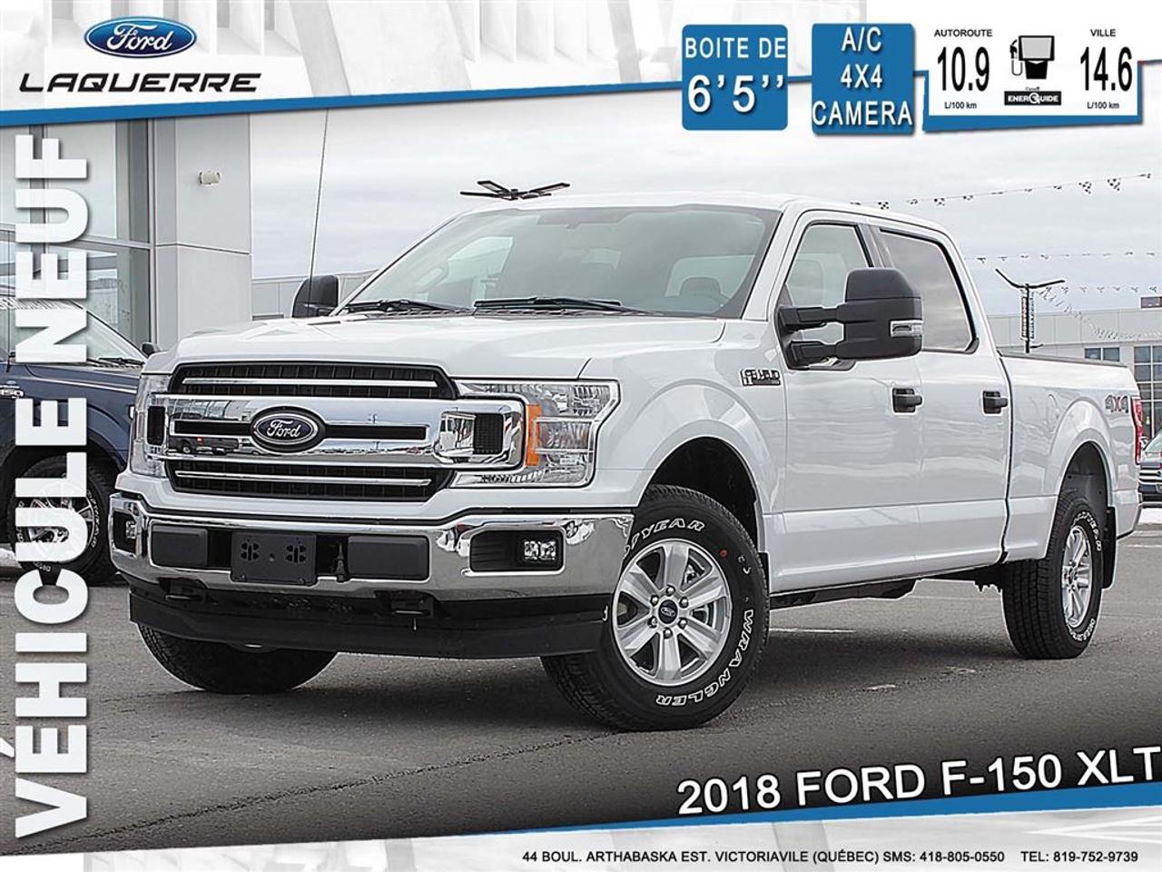 <a href=https://www.laquerreford.com/occasion/Ford-F150-2018.html>https://www.laquerreford.com/occasion/Ford-F150-2018.html</a>

***# 18025 *** CHEZ FORD, NOUS TRAVAILLONS SELON LE PRINCIPE DE CONCEPTION QUE LES MEILLEURS CAMIONS DAUJOURDHUI SONT CEUX CONÇUS POUR RÉPONDRE AUX DÉFIS DE PERFORMANCE, DEFFICACITÉ ET DE FIABILITÉ À LONG TERME. VOILÀ COMMENT NOUS SOMMES DEVENUS LA MARQUE VENDANT LE PLUS DE CAMIONS PENDANT 50 ANNÉES CONSÉCUTIVES    PLUS DE 6,307.00$ DE RABAIS SUR UN VÉHICULE NEUF    SIMPLEMENT LE MOINS CHER AU QUÉBEC, PLUSIEURS EN INVENTAIRE.    PRIX DE DÉTAIL DE 51,434.00$ INCLUANT TOUTES CES OPTIONS.        EQUIPMENT GROUP 300A    *XLT SERIES        OPTIONAL EQUIPMENT /OTHER    2018 MODEL YEAR    FEDERAL EXCISE TAX 100.00    *17 SILVER PAINTED ALUMINUM    5.0L V8 ENGINE NO CHARGE    *265/70R17 OWL A/S A/T     3.55 ELECTRONIC LOCK RR AXLE 400.00    7050# GVWR PACKAGE    PRO TRAILER BACKUP ASSIST NO CHARGE    TRAILER TOW PACKAGE 925.00    MIRROR MANUAL TELE/W/PWR GLASS 360.00    LED SIDE-MIRROR SPOT LIGHTS 250.00    TAILGATE STEP 400.00    136 LITRE/36 GALLON FUEL TANK        TRANSPORT ET PREPARATION INCLUS, TAXE EN SUS.