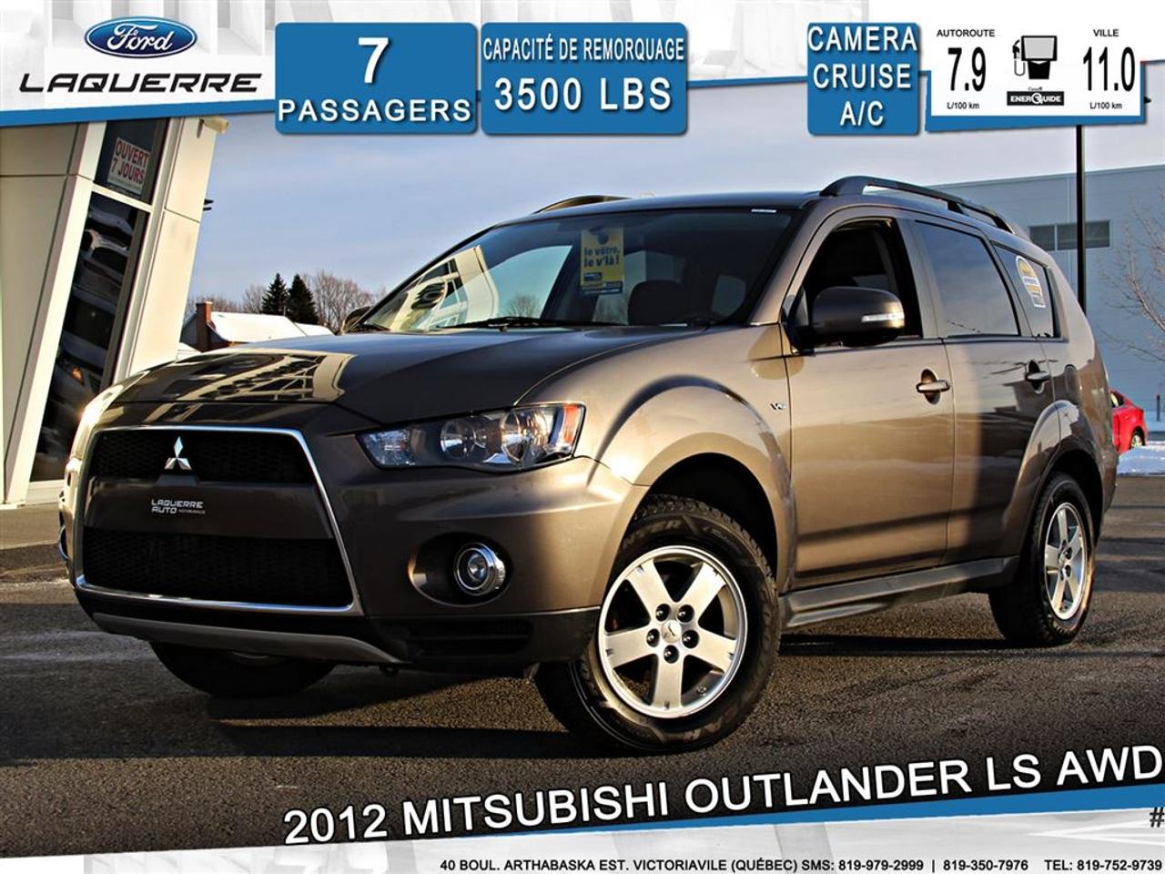 <a href=https://www.laquerreford.com/occasion/Mitsubishi-Outlander-2012.html>https://www.laquerreford.com/occasion/Mitsubishi-Outlander-2012.html</a>

# :25    - PNBV : 2350    - TAILLE DORIGINE DES PNEUS : 215/70 R16    - MOTEUR DE 3.0L    - CAPACITÉ DE REMORQUAGE : 3 500 LBS        - VITRES ÉLECTRIQUES    - MIROIRS ÉLECTRIQUES    - COMMANDES AU VOLANT    - COMMANDES VOCALES    - CONNECTIVITÉ BLUETOOTH    - RÉGULATEUR DE VITESSE    - SYSTÈME ANTIPATINAGE    - CAMERA DE RECUL    - CLIMATISATION    - SIÈGES CHAUFFANTS    - RADIO CD    - PRISE USB / AUXILIAIRE / 12 VOLTS        **** LAQUERRE AUTO, LE PLUS GROS INVENTAIRE DE VÉHICULES DOCCASION DES BOIS-FRANCS *** 1ÈRE, 2IÈME ET 3IÈME CHANCE AU CRÉDIT **** TAUX DINTÉRÊT À PARTIR DE 3.99% **** LIVRAISON LE JOUR MÊME **** NOUS LIVRONS PARTOUT AU QUEBEC **** CONTACTEZ NOUS PAR TÉLÉPHONE : 1-866-928-7165 OU PAR TEXTO : 1-819-979-2999 / 1-819-350-7976****