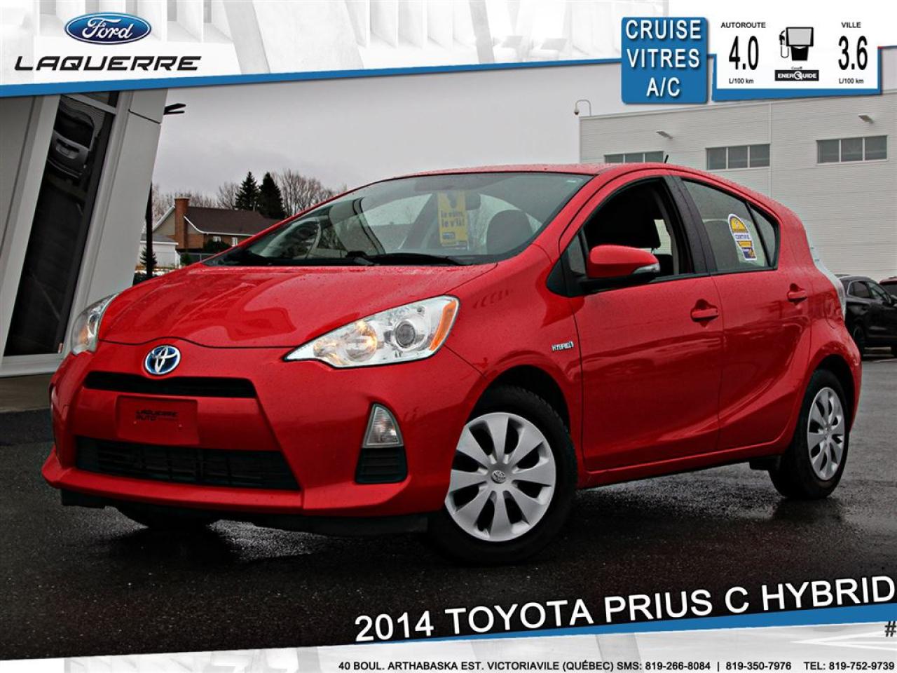 Used 2014 Toyota PRIUS C Hybride Bluetooth for sale in Victoriaville, QC