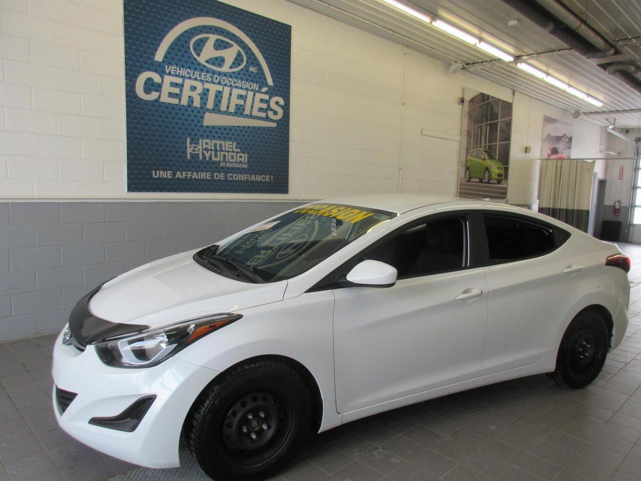 <a href=https://www.hamelhyundai.com/occasion/Hyundai-Elantra-2016.html>https://www.hamelhyundai.com/occasion/Hyundai-Elantra-2016.html</a>

Le concessionnaire Hyundai à St-Eustache (près de Laval et St-Jérôme) vous accueille dans une salle de montre exclusivement dédiée à la présentation des véhicules doccasion. Nos véhicules doccasion sont soigneusement sélectionnés pour sassurer de répondre à vos besoins. Nos véhicules doccasion sont des véhicules doccasion certifiés Hyundai. Cette certification rigoureuse est accompagnée dune garantie et dun privilège déchange de 30 jours ou 2000 km. Nous avons de toutes marques et de tous les modèles dans notre inventaire, berline, hatchback, V.U.S., tout terrain, à hayon, camion, sedan, S.U.V., AWD, 4x4. 
*Tous nos véhicules sont inspectés en 120 points et les réparations nécessaires ont été effectuées. 
*Financement à partir de 2.99%
*Garantie disponibles pour véhicules certifiés PROMESSE H jusquà 200 000 km
*Assistance routière disponible