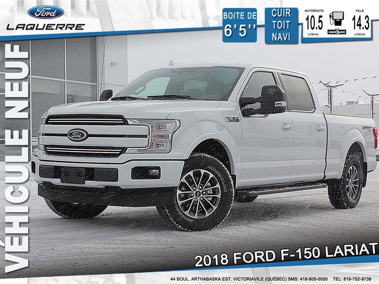 <a href=https://www.laquerreford.com/occasion/Ford-F150-2018.html>https://www.laquerreford.com/occasion/Ford-F150-2018.html</a>

***18057 *** CHEZ FORD, NOUS TRAVAILLONS SELON LE PRINCIPE DE CONCEPTION QUE LES MEILLEURS CAMIONS DAUJOURDHUI SONT CEUX CONÇUS POUR RÉPONDRE AUX DÉFIS DE PERFORMANCE, DEFFICACITÉ ET DE FIABILITÉ À LONG TERME. VOILÀ COMMENT NOUS SOMMES DEVENUS LA MARQUE VENDANT LE PLUS DE CAMIONS PENDANT 50 ANNÉES CONSÉCUTIVES        PLUS DE 7,832.00$ DE RABAIS SUR UN VÉHICULE NEUF    SIMPLEMENT LE MOINS CHER AU QUÉBEC, PLUSIEURS EN INVENTAIRE.    PRIX DE DÉTAIL DE 70,319.00$ INCLUANT TOUTES CES OPTIONS.        //******\\    GROUPE DÉQUIPEMENT 502A    *VERSION LARIAT    *SUST INFO SUR LES ANGLES MORT    *PROJECTEURS DEL INTEGRES RETR    *CHAINE AUDIO B&O HAUT DE GAMM    *NAVIGATION A COMMANDE VOCALE    *SYNC CONNECT    *SIÈGES CHAUFFANTS 2E RANGÉE    *VOLANT CHAUFFANT        ÉQUIPEMENT EN OPTION/AUTRE    MOTEUR V6 ECOBOOST 3,5L 750.00    PONT AR BLOCAGE ELECTRO 3,55    ENSEMBLE PTAC 7050 LB    TOIT OUVRANT A 2 PANNEAUX 1,750.00    ENSEMBLE DE REMORQUAGE MAX 950.00    COMM FREINS REMORQUE INTEGREE    RETRO TELE/GLACE/REPL ELECTR 570.00    MARCHEPIED DE HAYON 400.00    RESERVOIR CARBURANT 136L/36G    ENSEMBLE SPORT LARIAT    275/65R18 LCB T/S T/T    JTES 18PO ALU USINE A 6 RAYONS    BAQUETS EN CUIR AVEC CONSOLE    DOUBLE PLATEAU PULVERISEE *ACC 550.00    //******\\        TRANSPORT ET PREPARATION INCLUS, TAXE EN SUS.