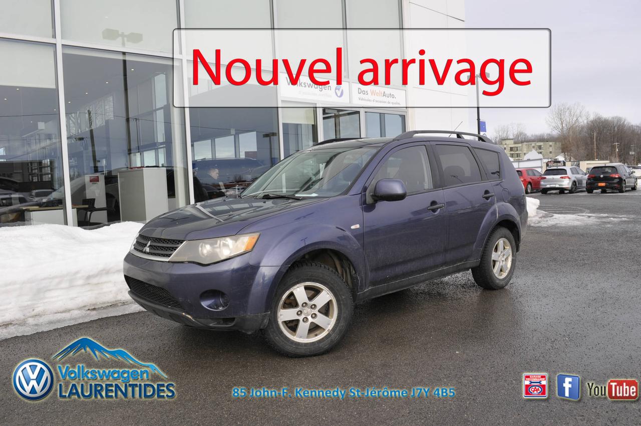 <a href=https://www.vwlaurentides.com/occasion/Mitsubishi-Outlander-2007.html>https://www.vwlaurentides.com/occasion/Mitsubishi-Outlander-2007.html</a>

**RAPPORT CARPROOF DISPONIBLE**OUVERT LE SAMEDI**

2007 Mitsubishi Outlander LS

3.0L V6
AUTOMATIQUE
2 ROUES MOTRICE
VITRES ELECTRIQUES
VITRES TEINTÉES
RÉGULATEUR DE VITESSE
AIR CLIMATISÉ
COMMANDES AU VOLANT
ATTACHE REMOQURE
JANTES EN ALLIAGE 16 POUCES

Volkswagen Laurentides est votre CHOIX #1 de la région des Laurentides! Membre du prestigieux Club Élite Wolfsburg 2014, nous sommes les spécialistes pour tous véhicules doccasions. SERVICE IMBATTABLE! Meilleur financement disponible sur le marché. Rapport dhistorique CARPROOF® disponible. Tous véhicules doccasions certifiés sont inspectés et passés à la loupe par nos techniciens spécialisés pour vous. Faillite, difficulté de crédit Nous avons la solution! 1ère 2e 3e chance au crédit! Venez faire un tour, nous sommes situés à St-Jérôme à 10 minutes au nord de Blainville/Ste-Thérèse/Boisbriand/Rosemère, à 15 minutes de st-eustache, 15 minutes au nord de Laval, à 30 minutes de Montréal. Au plaisir de vous voir!