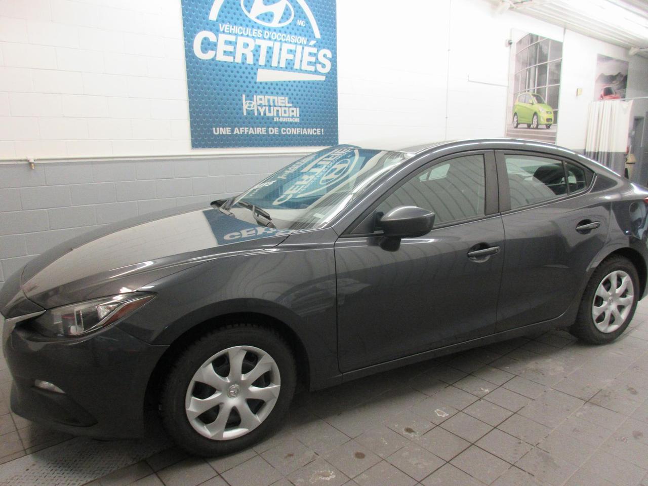 <a href=https://www.hamelhyundai.com/occasion/Mazda-3-2015.html>https://www.hamelhyundai.com/occasion/Mazda-3-2015.html</a>

Le concessionnaire Hyundai à St-Eustache (près de Laval et St-Jérôme) vous accueille dans une salle de montre exclusivement dédiée à la présentation des véhicules doccasion. Nos véhicules doccasion sont soigneusement sélectionnés pour sassurer de répondre à vos besoins. Nos véhicules doccasion sont des véhicules doccasion certifiés Hyundai. Cette certification rigoureuse est accompagnée dune garantie et dun privilège déchange de 30 jours ou 2000 km. Nous avons de toutes marques et de tous les modèles dans notre inventaire, berline, hatchback, V.U.S., tout terrain, à hayon, camion, sedan, S.U.V., AWD, 4x4. 
*Tous nos véhicules sont inspectés en 120 points et les réparations nécessaires ont été effectuées. 
*Financement à partir de 2.99%
*Garantie disponibles pour véhicules certifiés PROMESSE H jusquà 200 000 km
*Assistance routière disponible