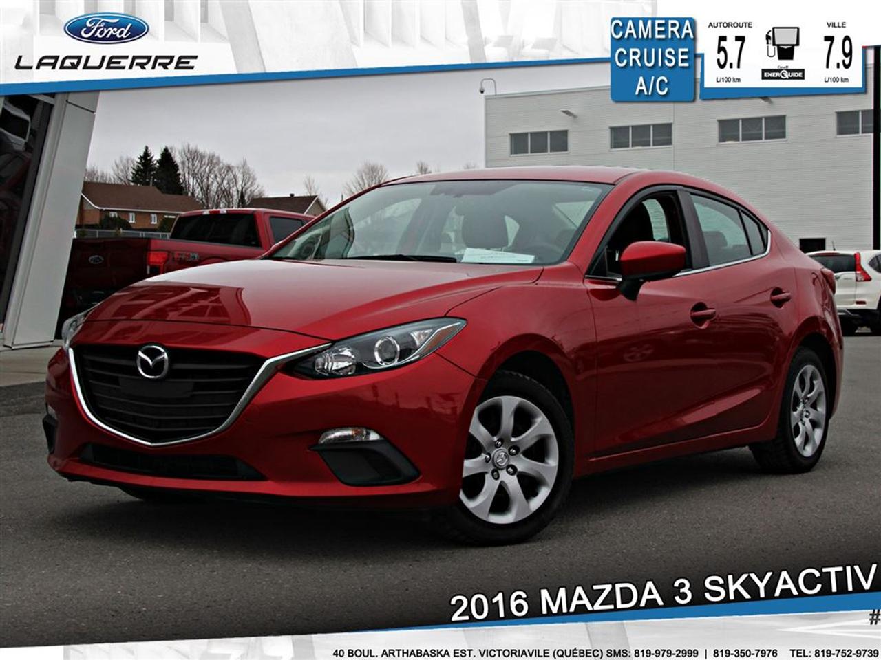 <a href=https://www.laquerreford.com/occasion/Mazda-3-2016.html>https://www.laquerreford.com/occasion/Mazda-3-2016.html</a>

# : 18  - PNBV : 1815  - TAILLE DORIGINE DES PNEUS : 205/60 R16  - MOTEUR DE 2.0L    - VITRES ÉLECTRIQUES  - MIROIRS ÉLECTRIQUES  - PHARES AUTOMATIQUES  - COMMANDES AU VOLANT  - COMMANDES VOCALES  - CONNECTIVITÉ BLUETOOTH  - RÉGULATEUR DE VITESSE  - SYSTÈME ANTIPATINAGE  - CAMERA DE RECUL  - CLIMATISATION  - SIÈGES CHAUFFANTS  - RADIO CD / SATELLITE  - PRISE USB / AUXILIAIRE / 12 VOLTS    **** LAQUERRE AUTO, LE PLUS GROS INVENTAIRE DE VÉHICULES DOCCASION DES BOIS-FRANCS *** 1ÈRE, 2IÈME ET 3IÈME CHANCE AU CRÉDIT **** TAUX DINTÉRÊT À PARTIR DE 3.99% **** LIVRAISON LE JOUR MÊME **** NOUS LIVRONS PARTOUT AU QUEBEC **** CONTACTEZ NOUS PAR TÉLÉPHONE : 1-866-928-7165 OU PAR TEXTO : 1-819-979-2999 / 1-819-350-7976****